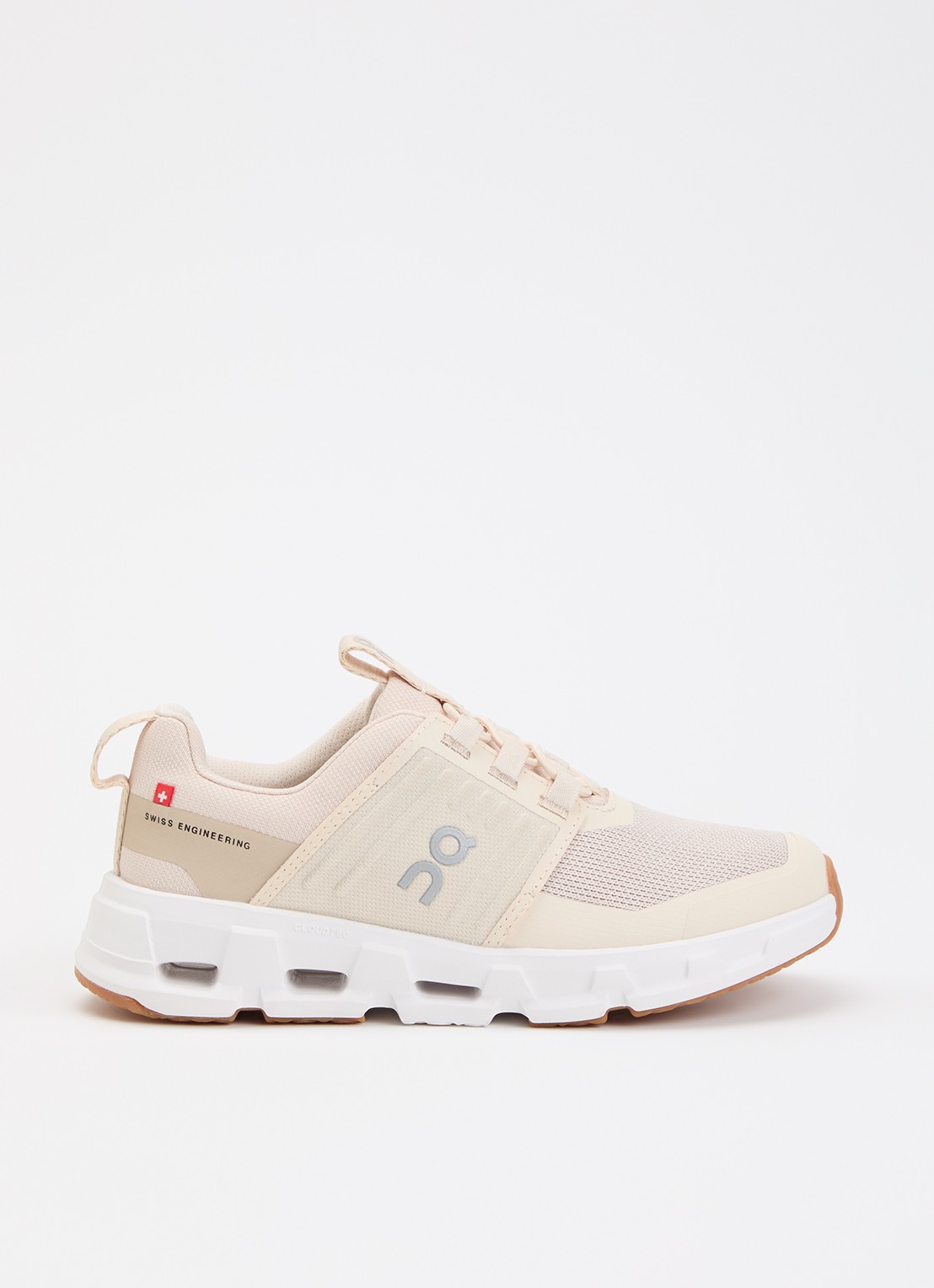On Cloudswift sneaker met mesh details - voorkant 2 zand