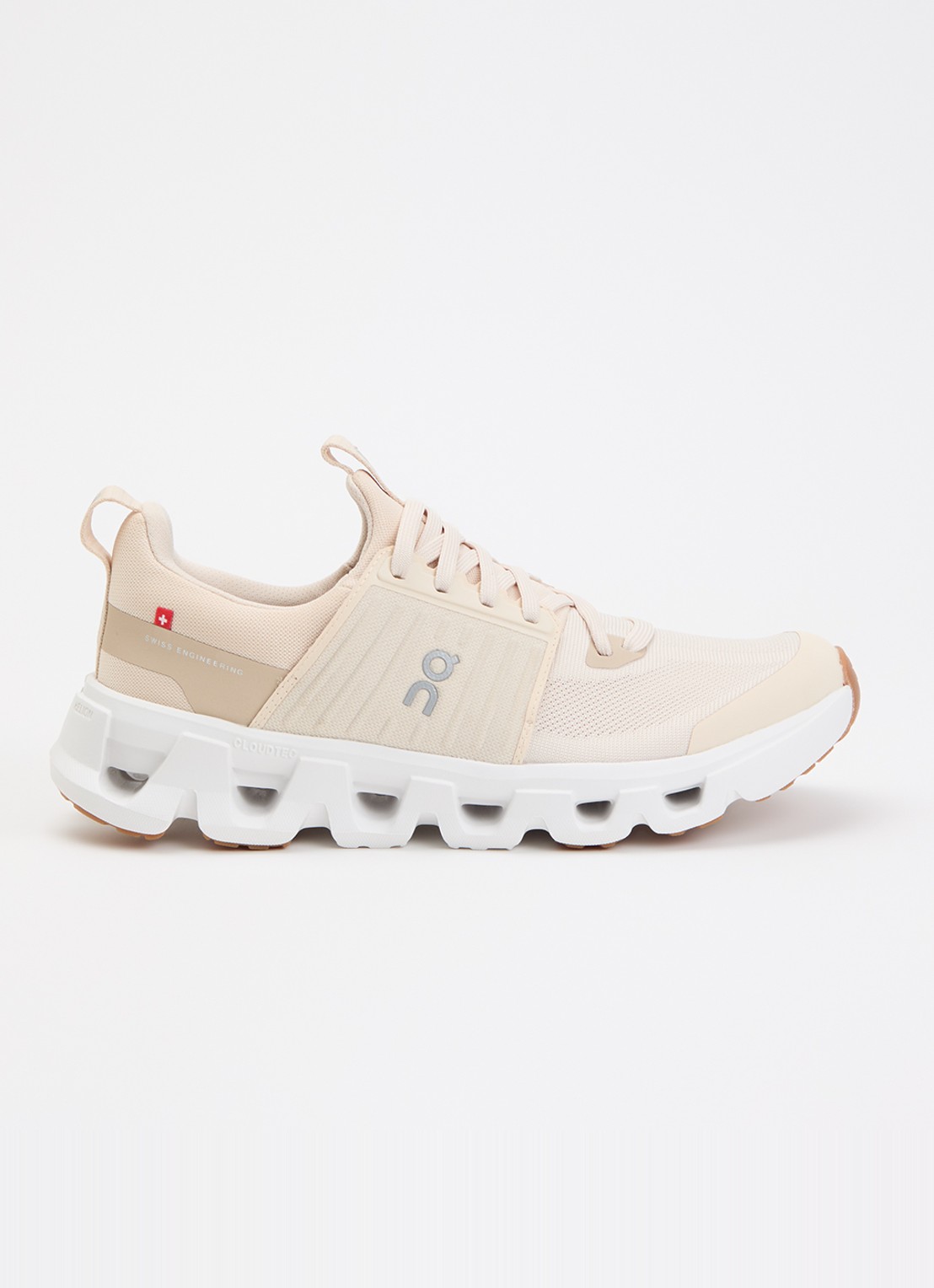 On Cloudswift Youth sneaker met details van mesh - voorkant 2 beige