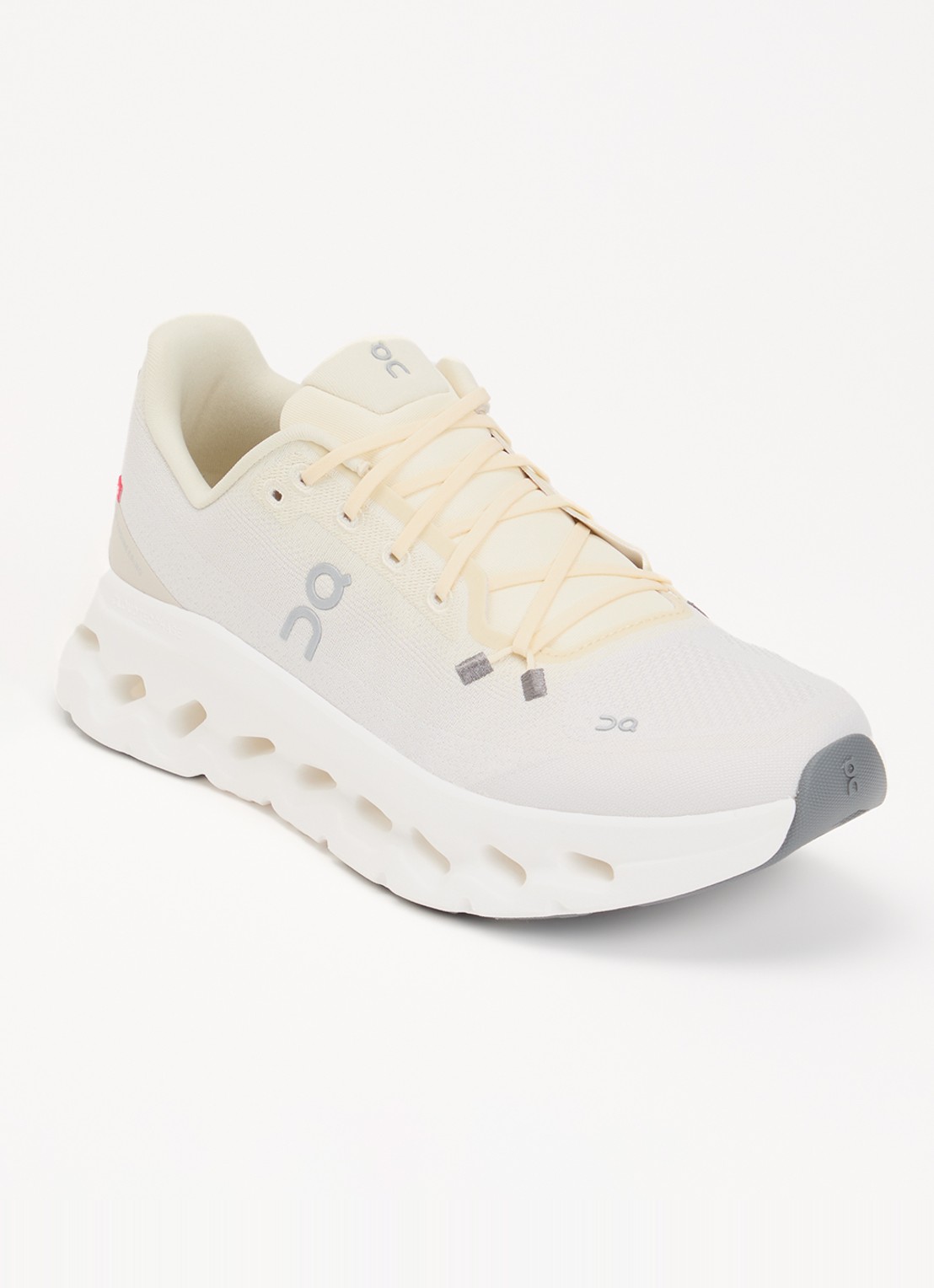 On Cloudtilt sportschoen met gebreid bovenwerk - voorkant 5 beige