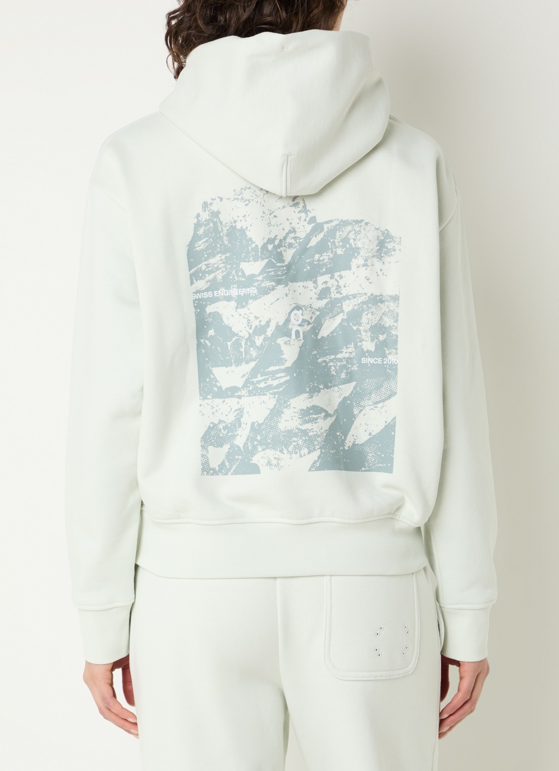 On Club Collective hoodie met logo- en backprint - detail lichtgroen