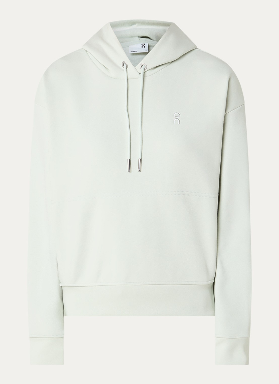 On Club Collective hoodie met logo- en backprint - voorkant 4 lichtgroen