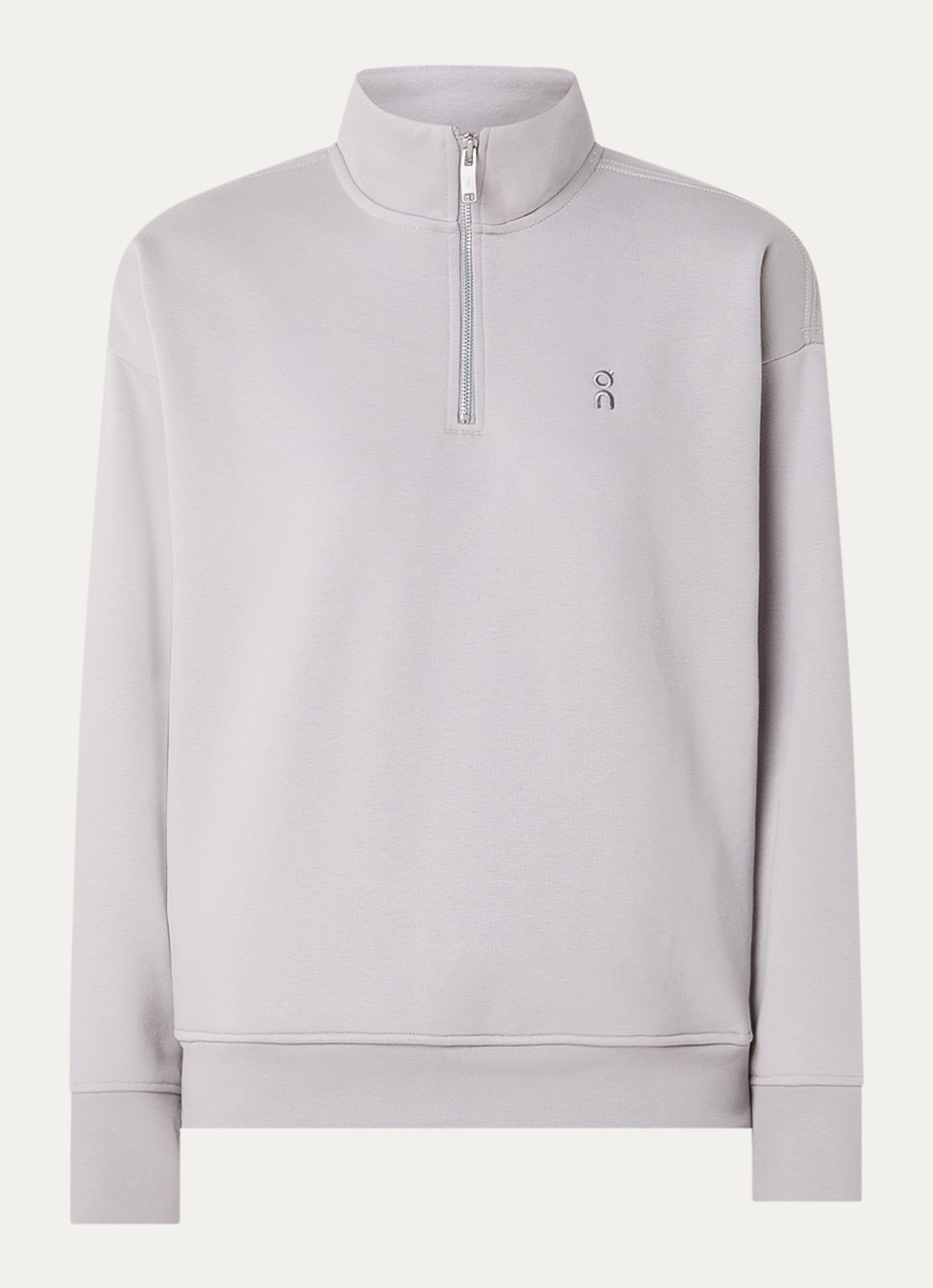 On Club Collective sweater met halve rits - voorkant 2 taupe