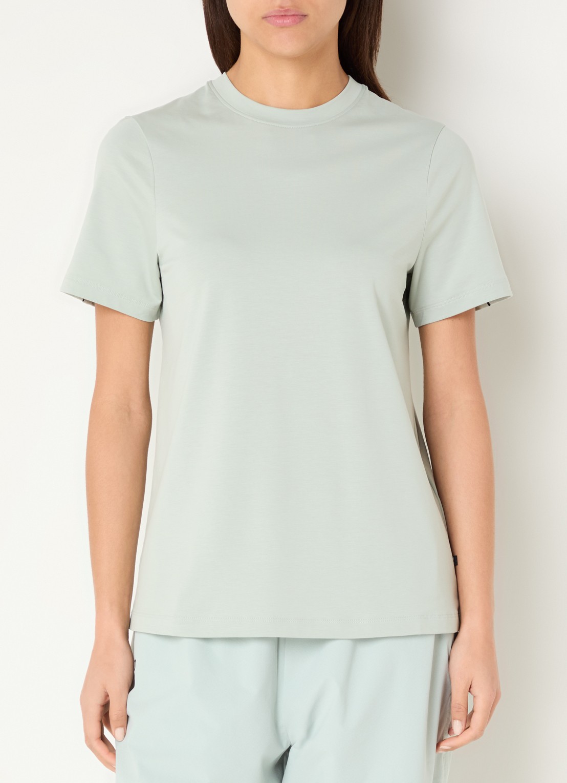 On Foxus T-shirt met ronde hals - detail 3 lindegroen