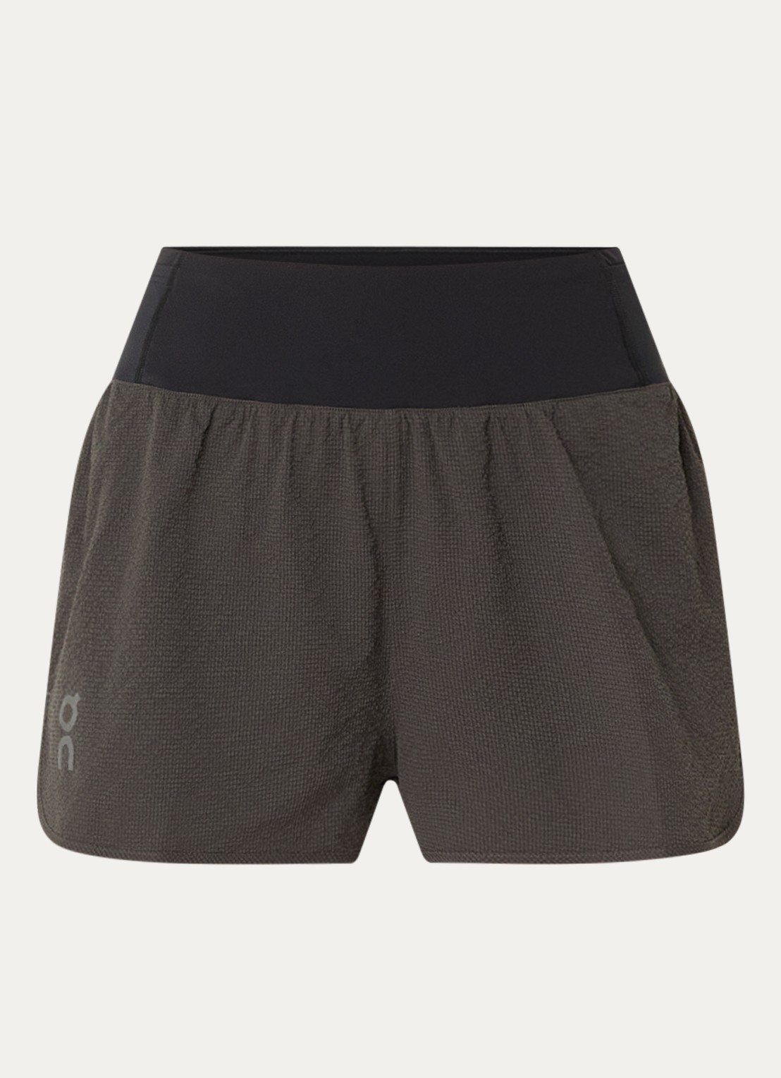 On Performance high waist loose fit trainingslegging met logo - voorkant 2 donkergrijs