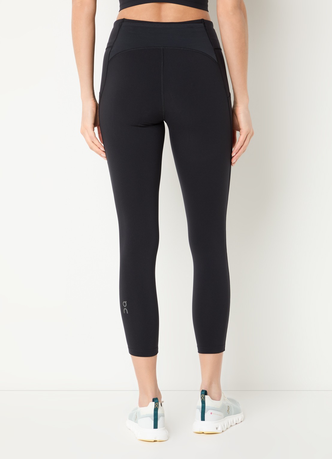 On Performance high waist skinny fit cropped trainingslegging met logo - achterkant zwart