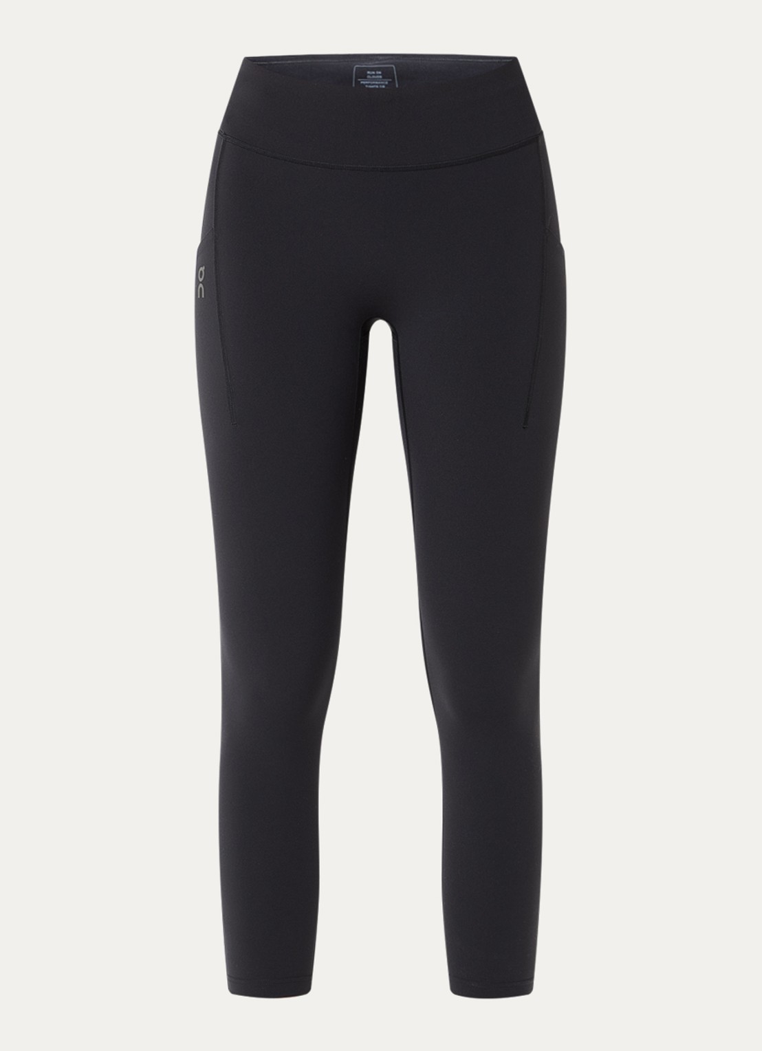On Performance high waist skinny fit cropped trainingslegging met logo - voorkant 4 zwart