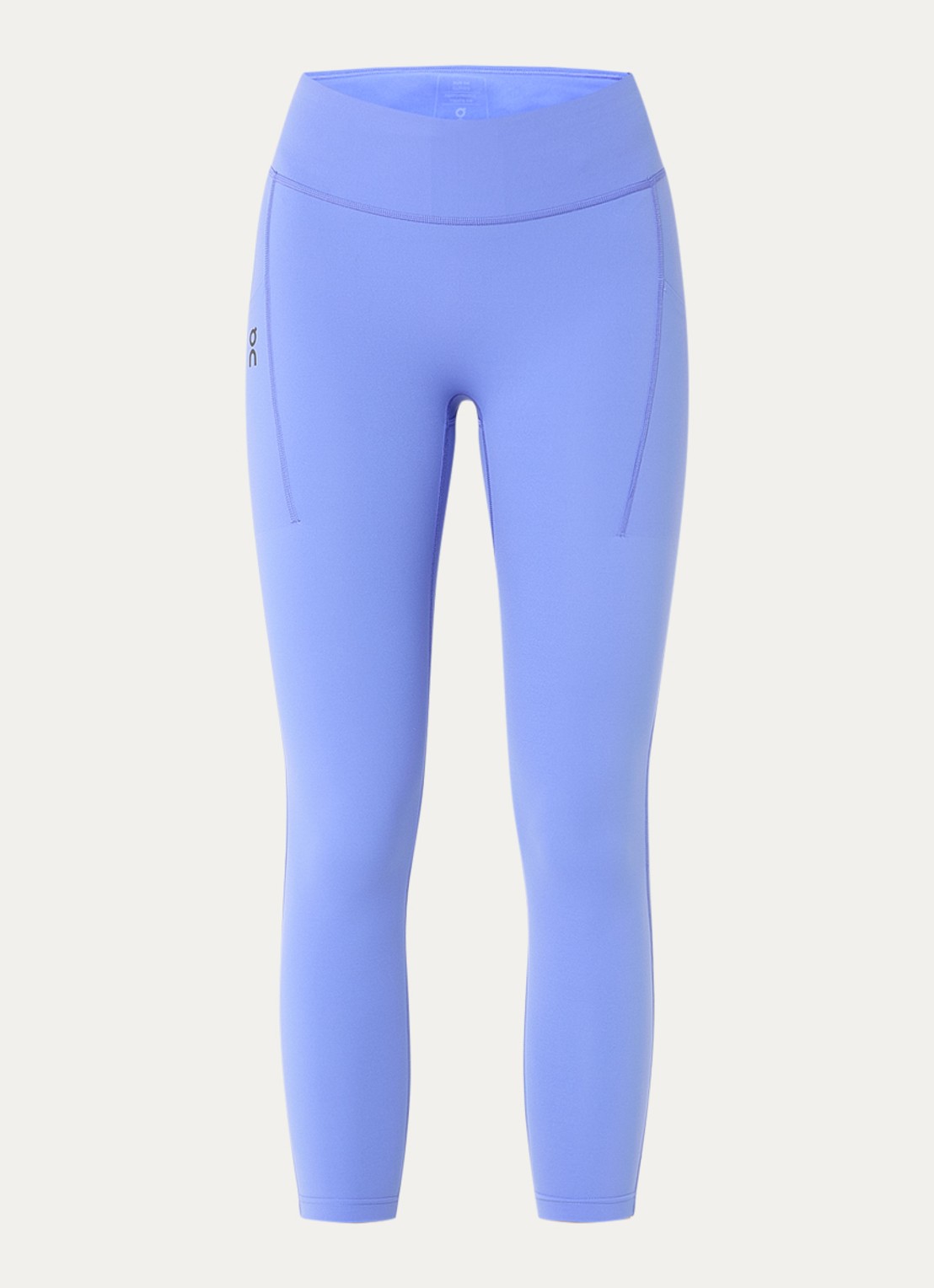 On Performance high waist skinny fit cropped trainingslegging met logo - voorkant lichtblauw