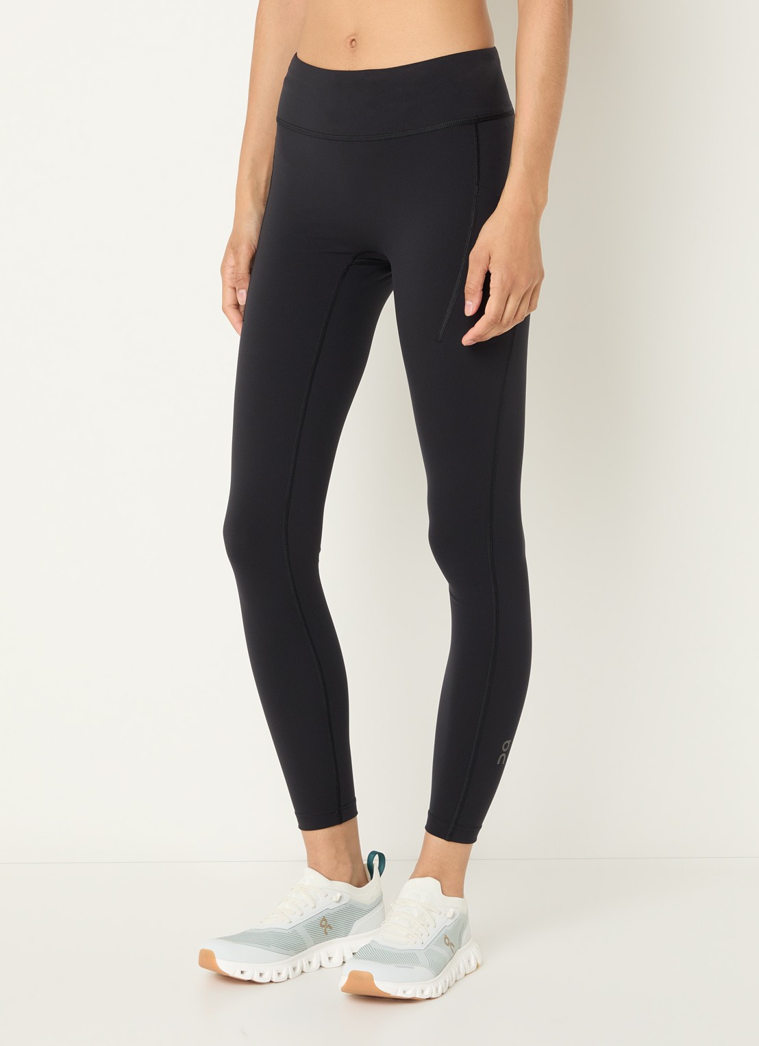 On Performance high waist skinny fit trainingslegging met logo - detail zwart