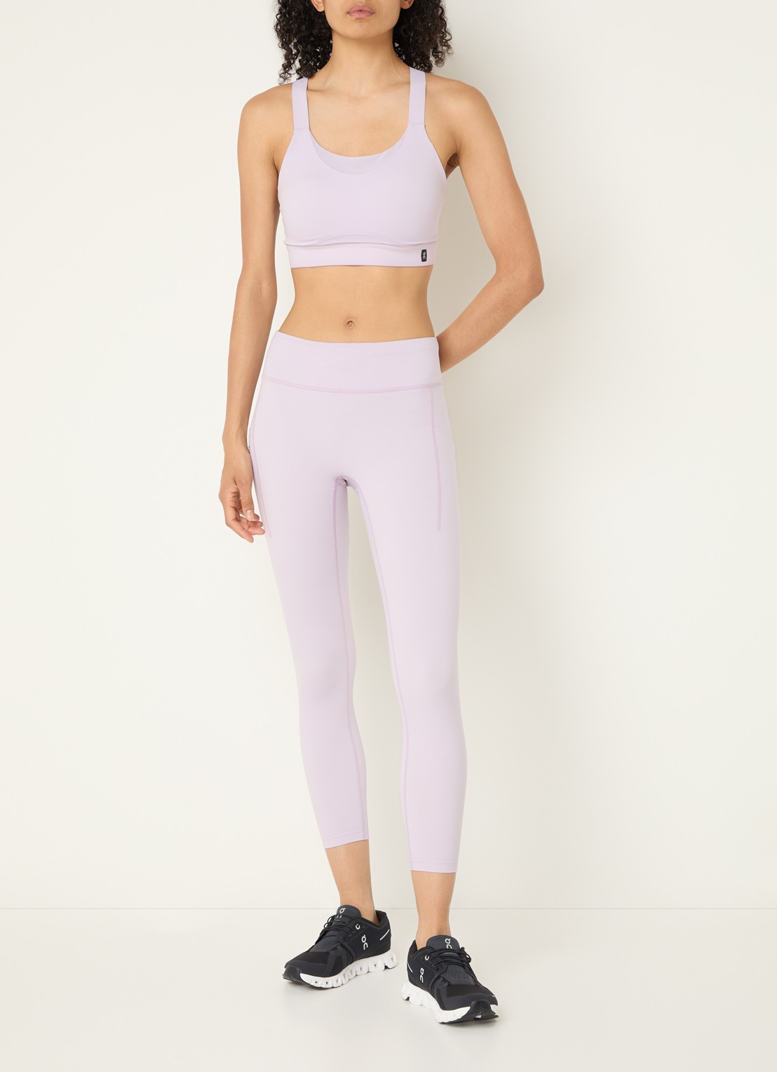 On Performance high waist skinny fit trainingslegging met logo - voorkant 2 lichtroze