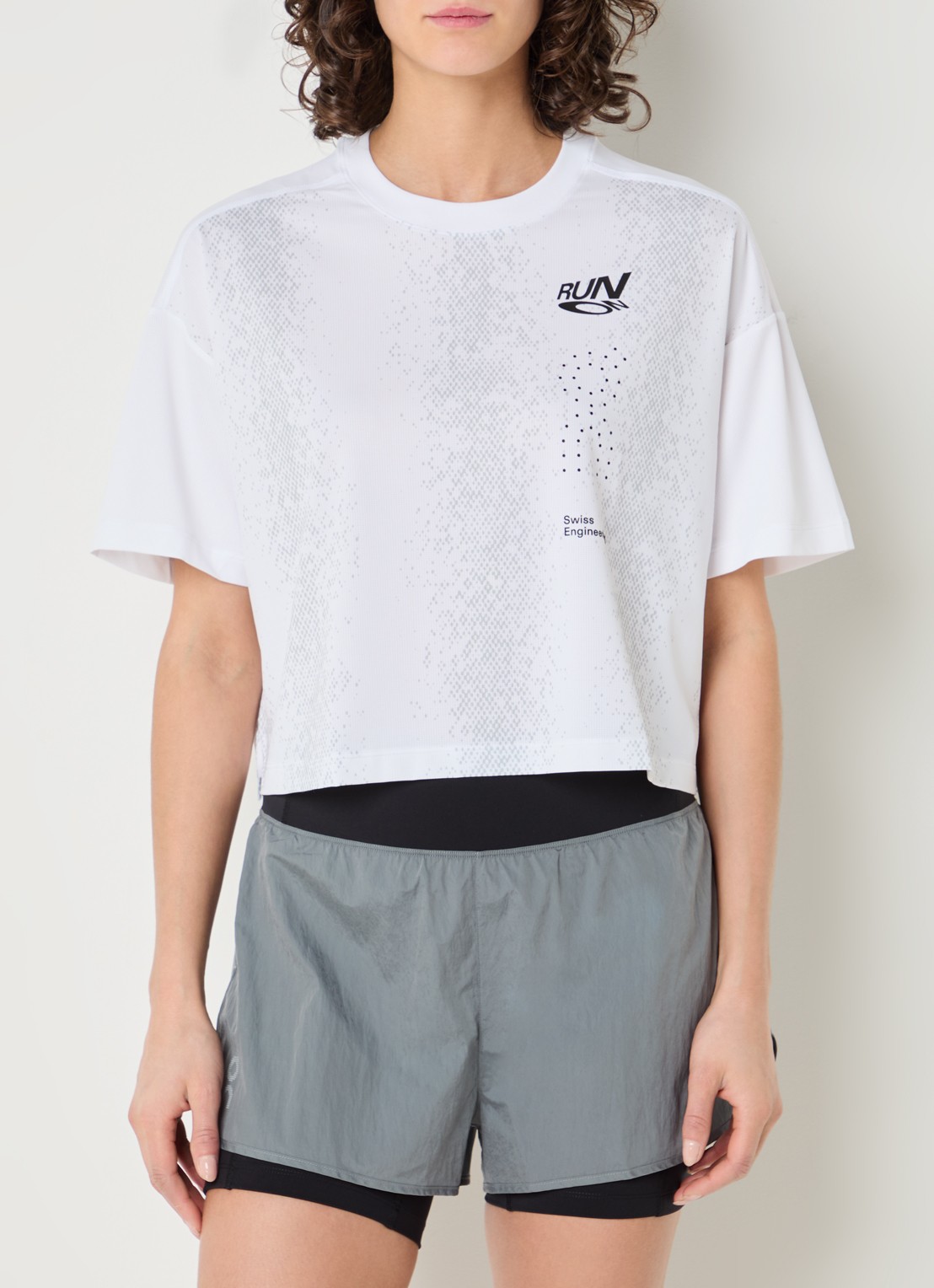 On Performance Volt trainings T-shirt met logoprint - detail 3 wit