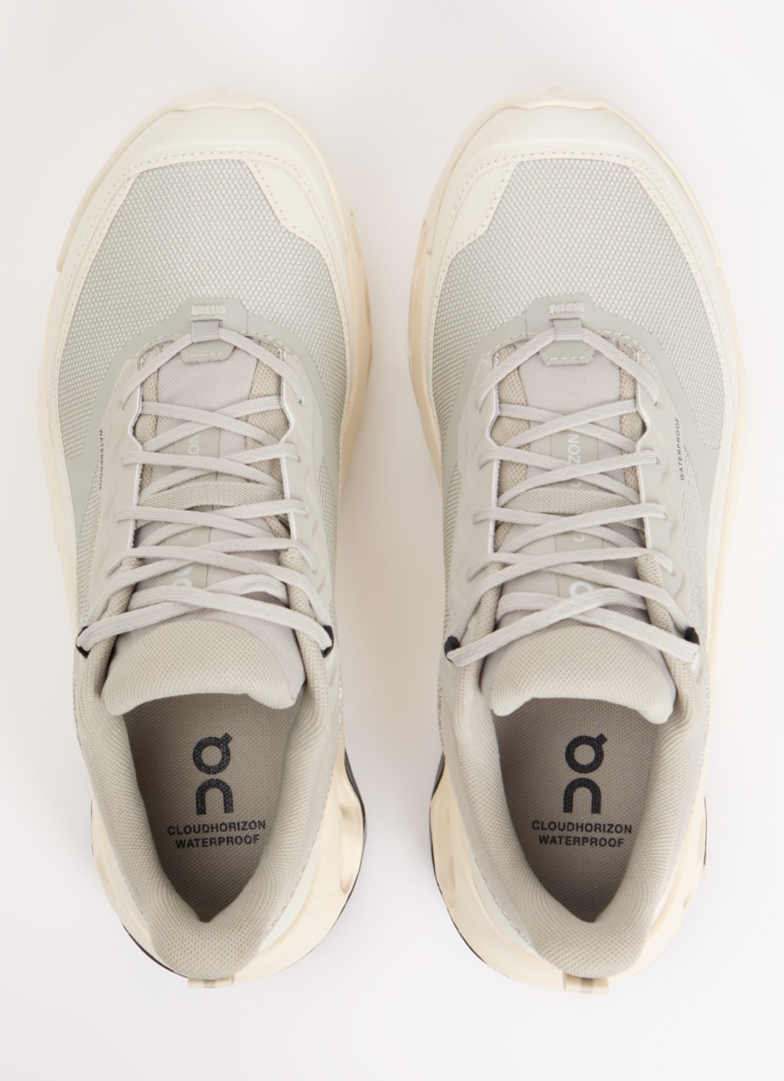 On Sneaker van mesh met logo - detail 4 gebroken wit
