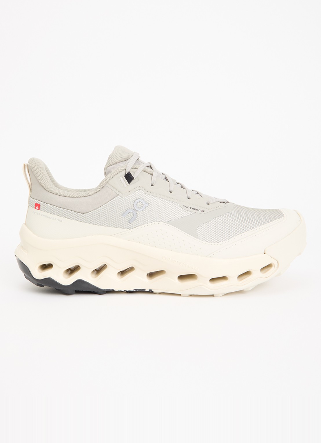 On Sneaker van mesh met logo - voorkant 2 gebroken wit