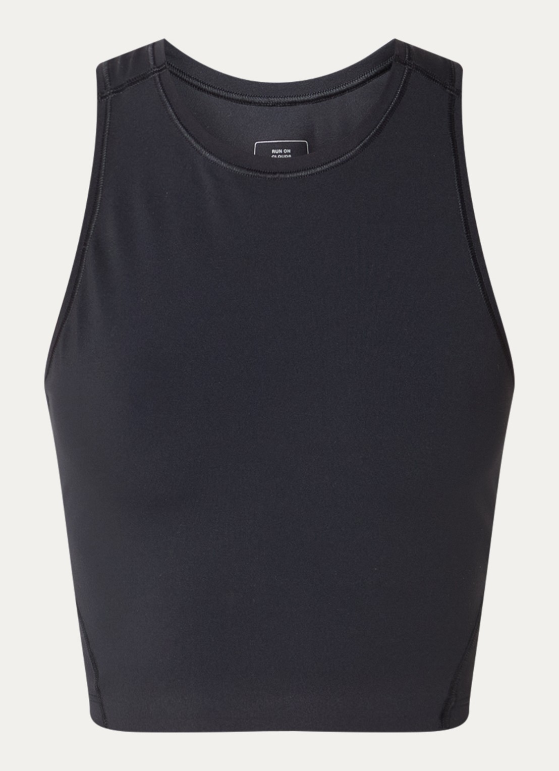 On Studio crop top met logo - voorkant 2 zwart