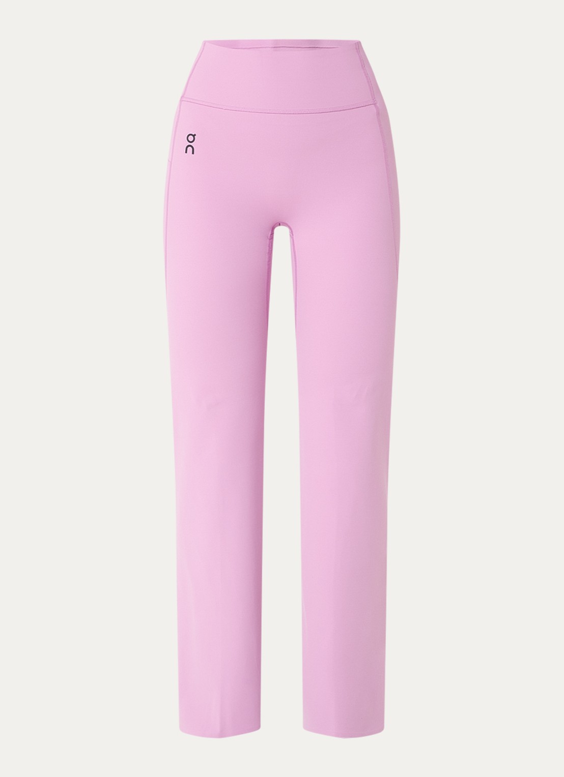 On Studio high waist flared fit trainingslegging met logo - voorkant roze