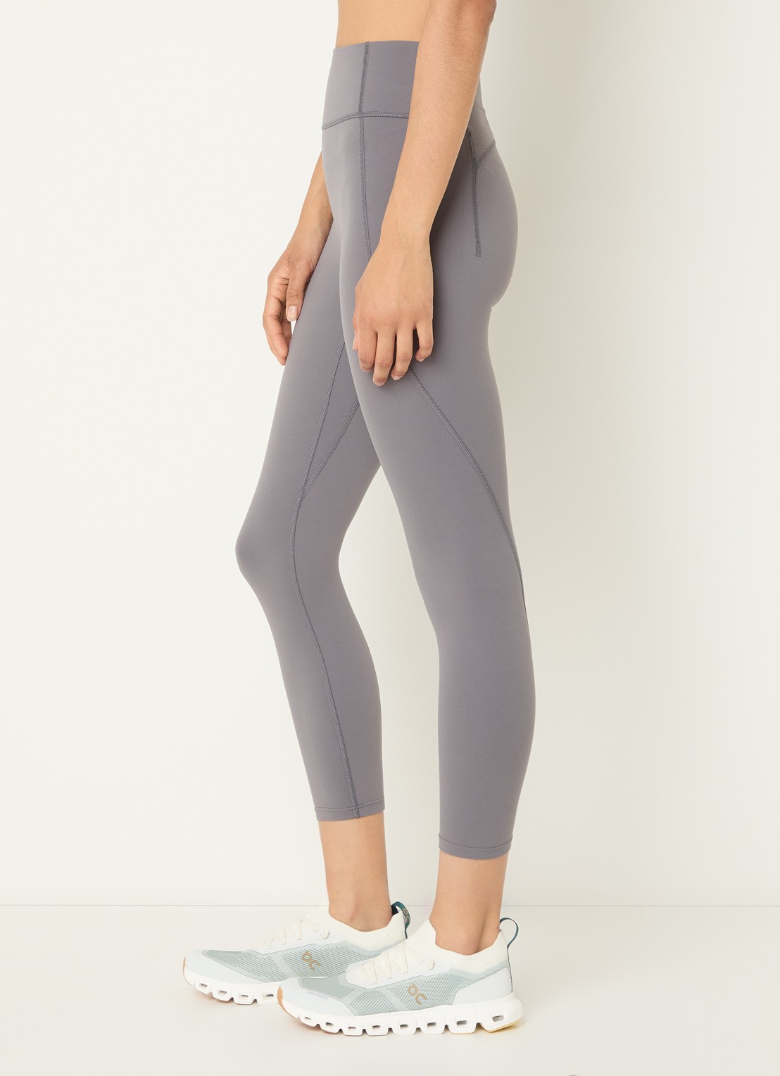 On Studio high waist skinny fit trainingslegging met logo - detail 2 grijs