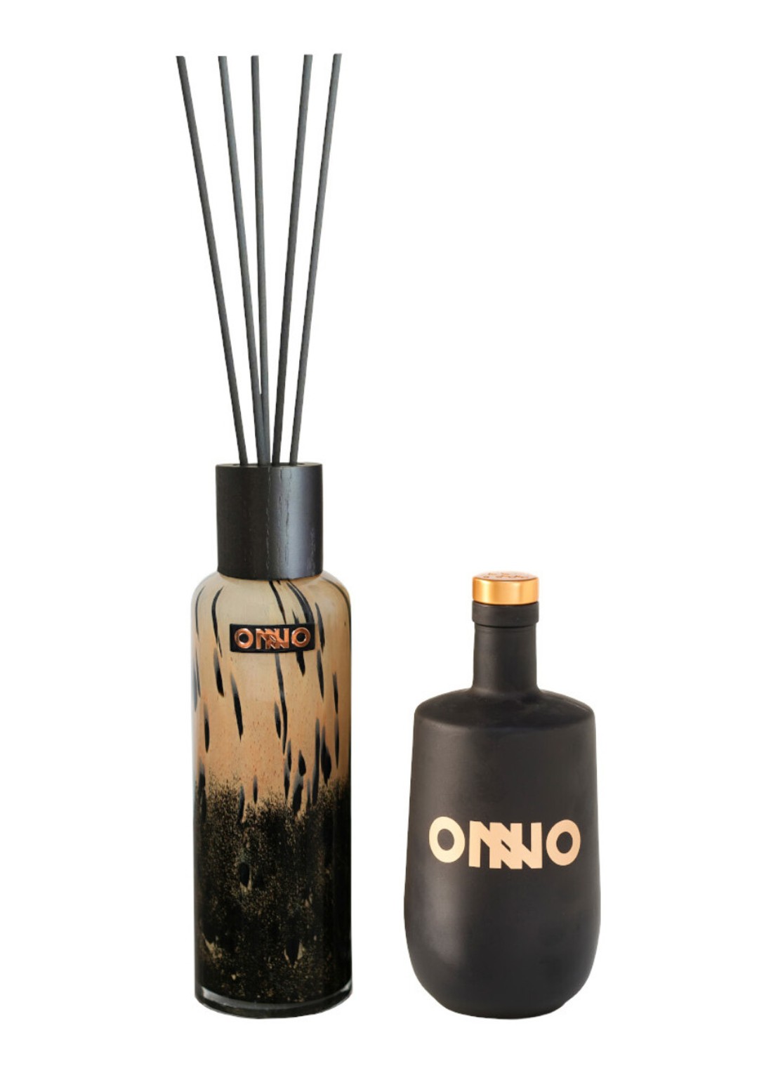 Onno Art Brigitte diffuser en geurstokjes in geschenkverpakking 500 ml - voorkant 3 beige