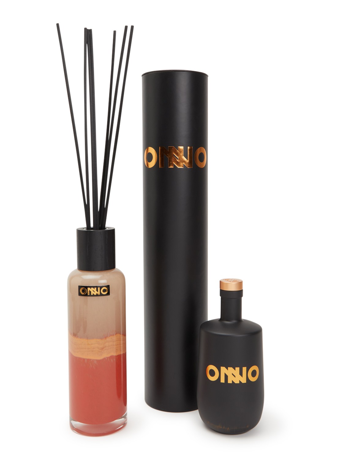 Onno Art Gigi Diffuser set - geurstokjes in geschenkverpakking - voorkant koraalroze