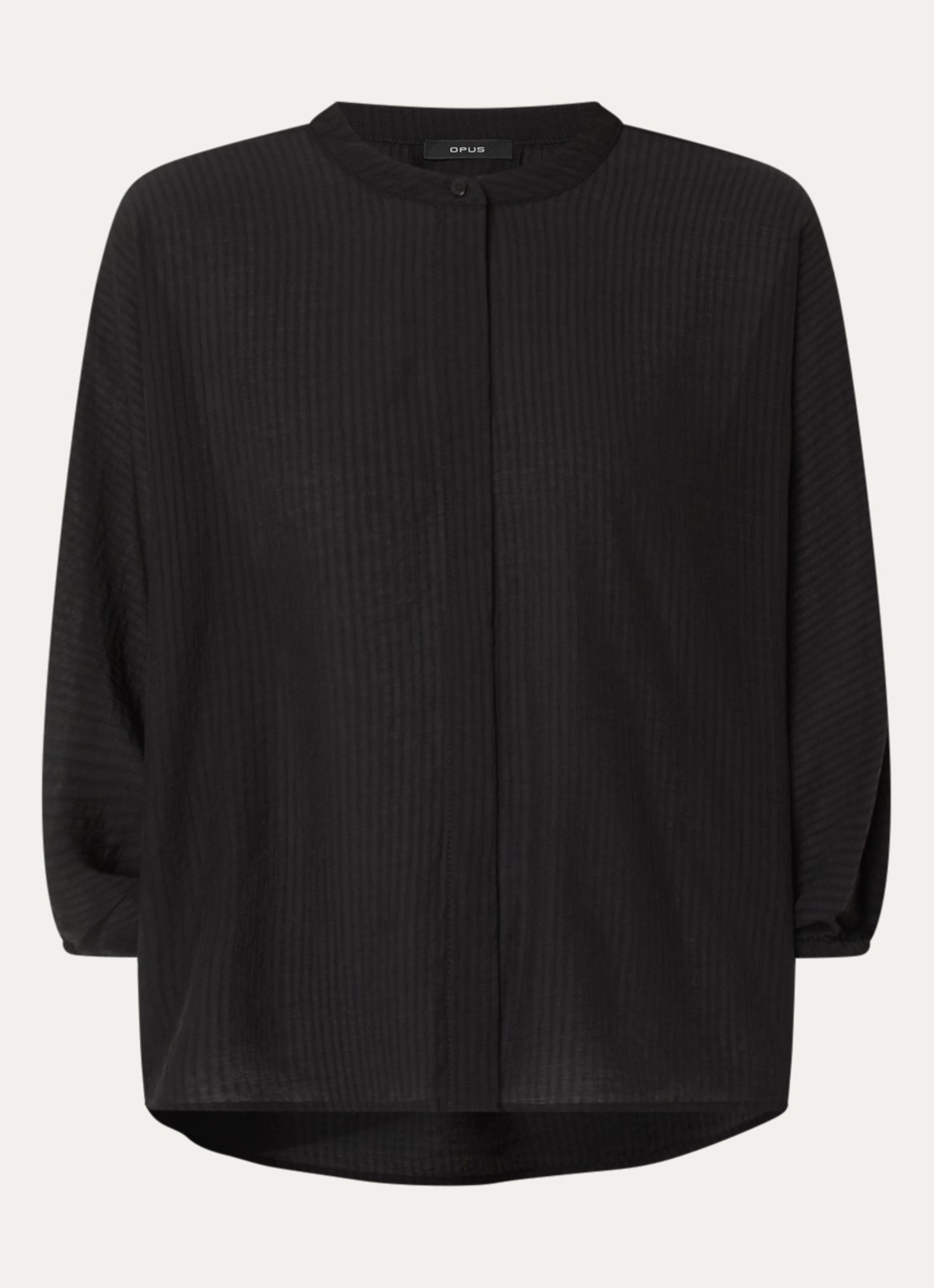 OPUS Blouse met ballonmouw - voorkant 3 zwart