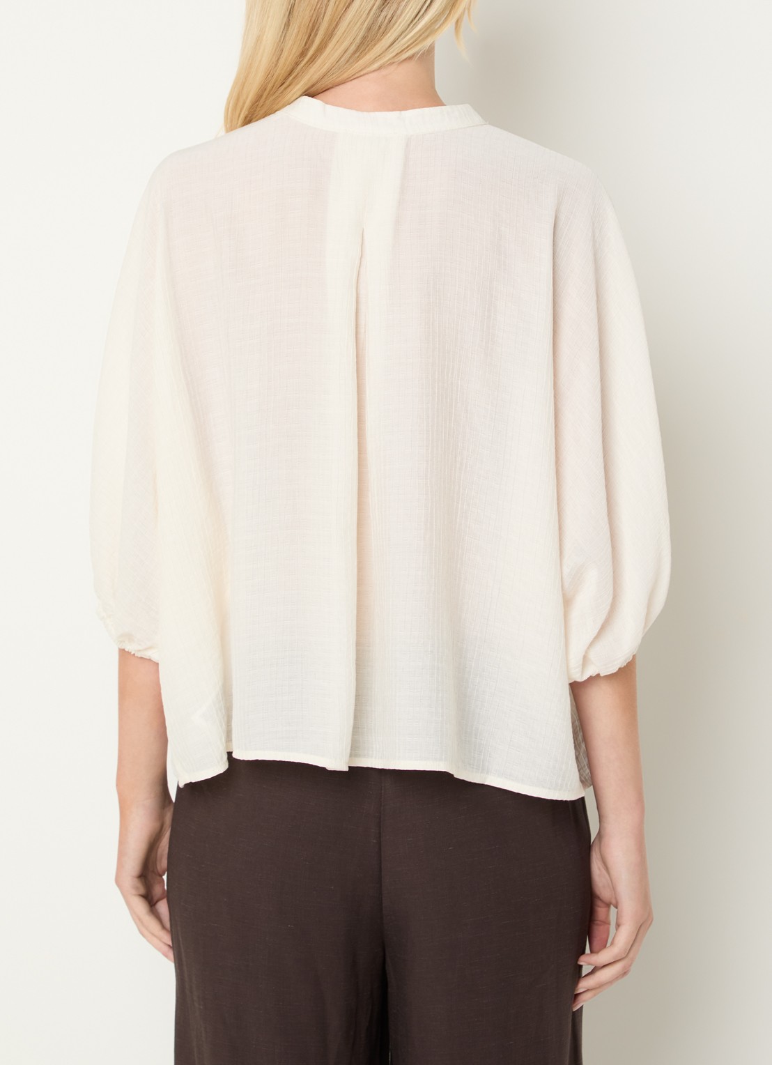 OPUS Blouse met ballonmouw - achterkant 2 gebroken wit