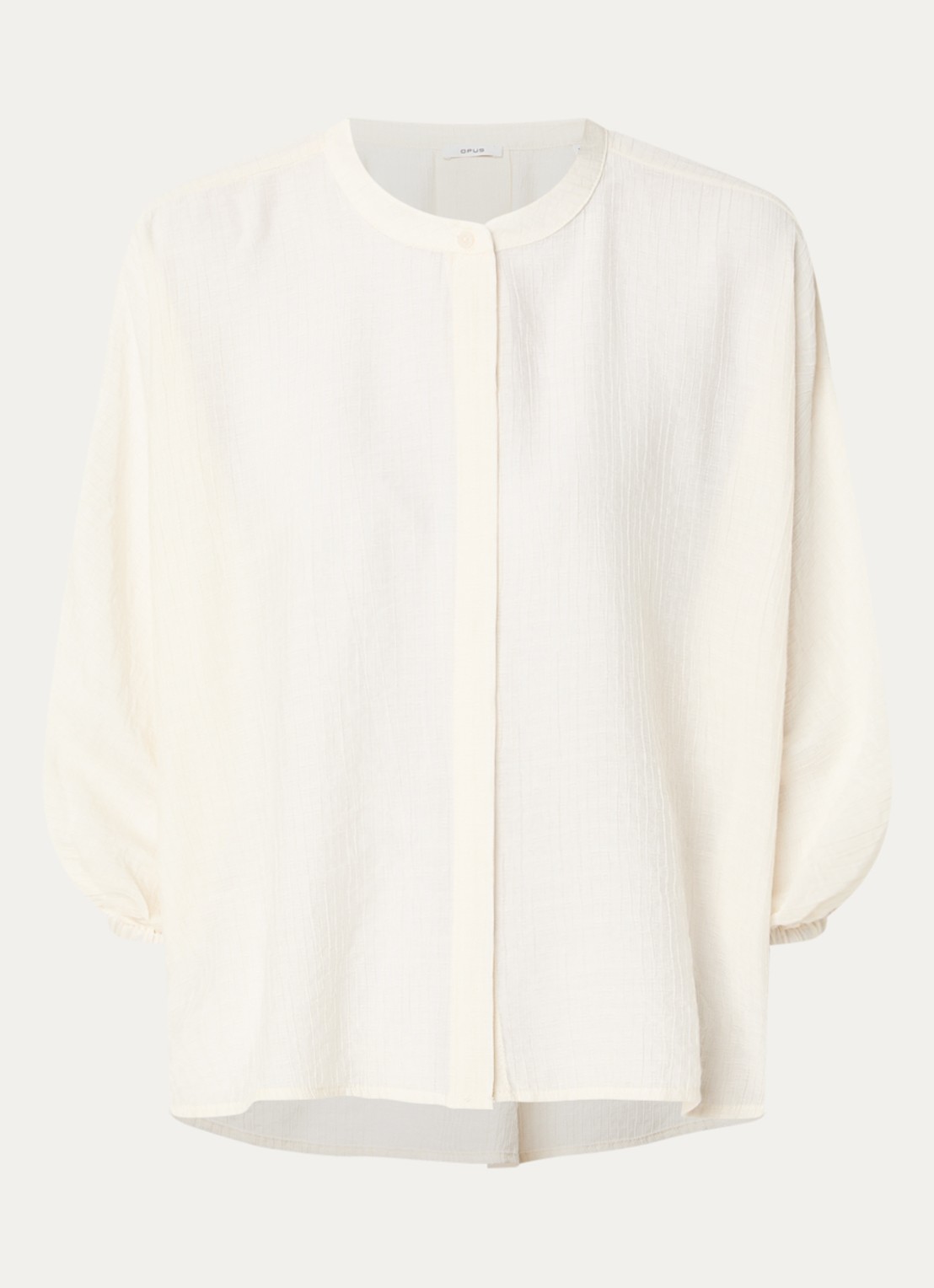 OPUS Blouse met ballonmouw - voorkant 3 gebroken wit