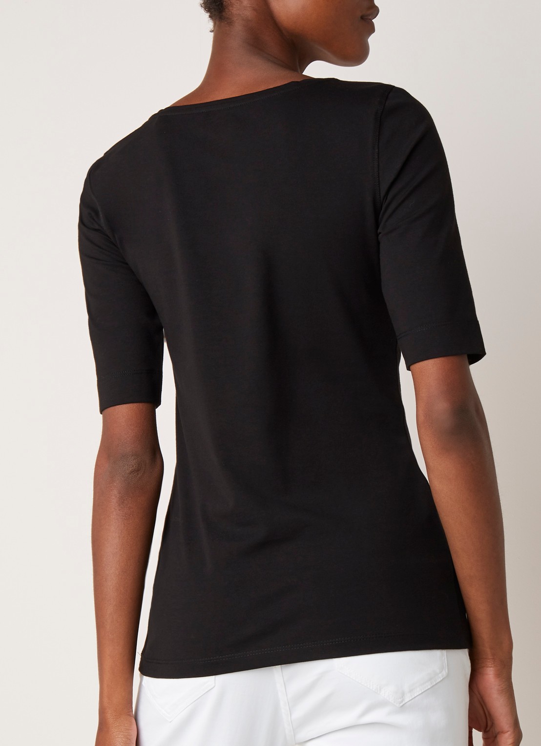 OPUS Daily basic T-shirt van katoen met ronde hals - achterkant 4 zwart