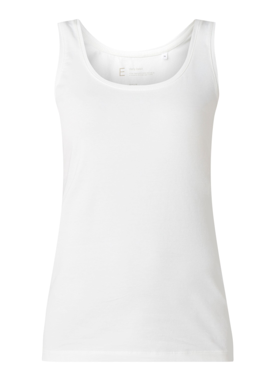OPUS Daily tanktop van katoen met ronde hals - voorkant 3 ivoor