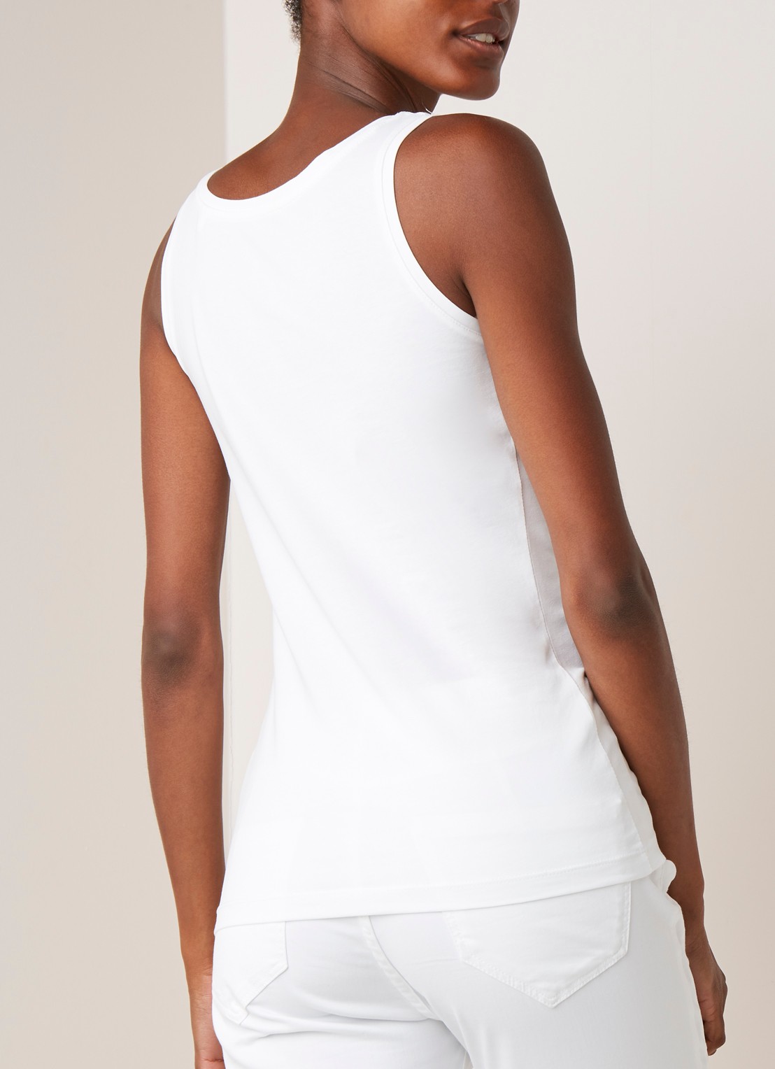 OPUS Daily tanktop van katoen met ronde hals - achterkant 2 wit