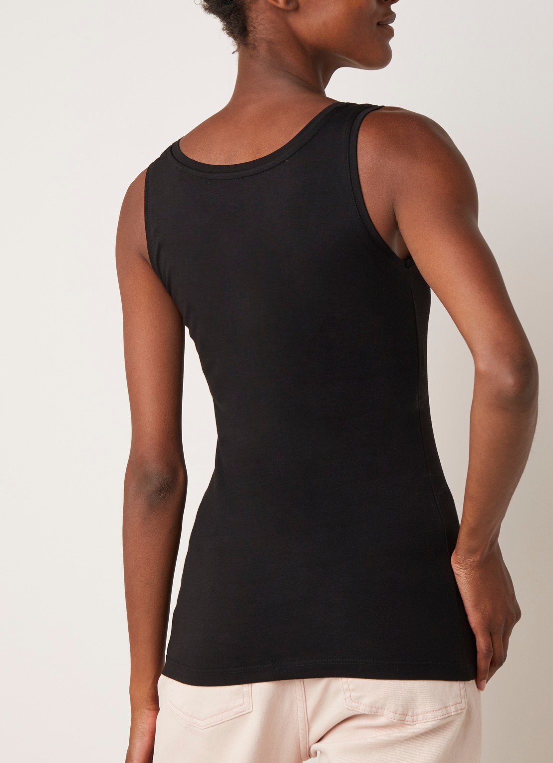 OPUS Daily tanktop van katoen met ronde hals - achterkant 4 zwart