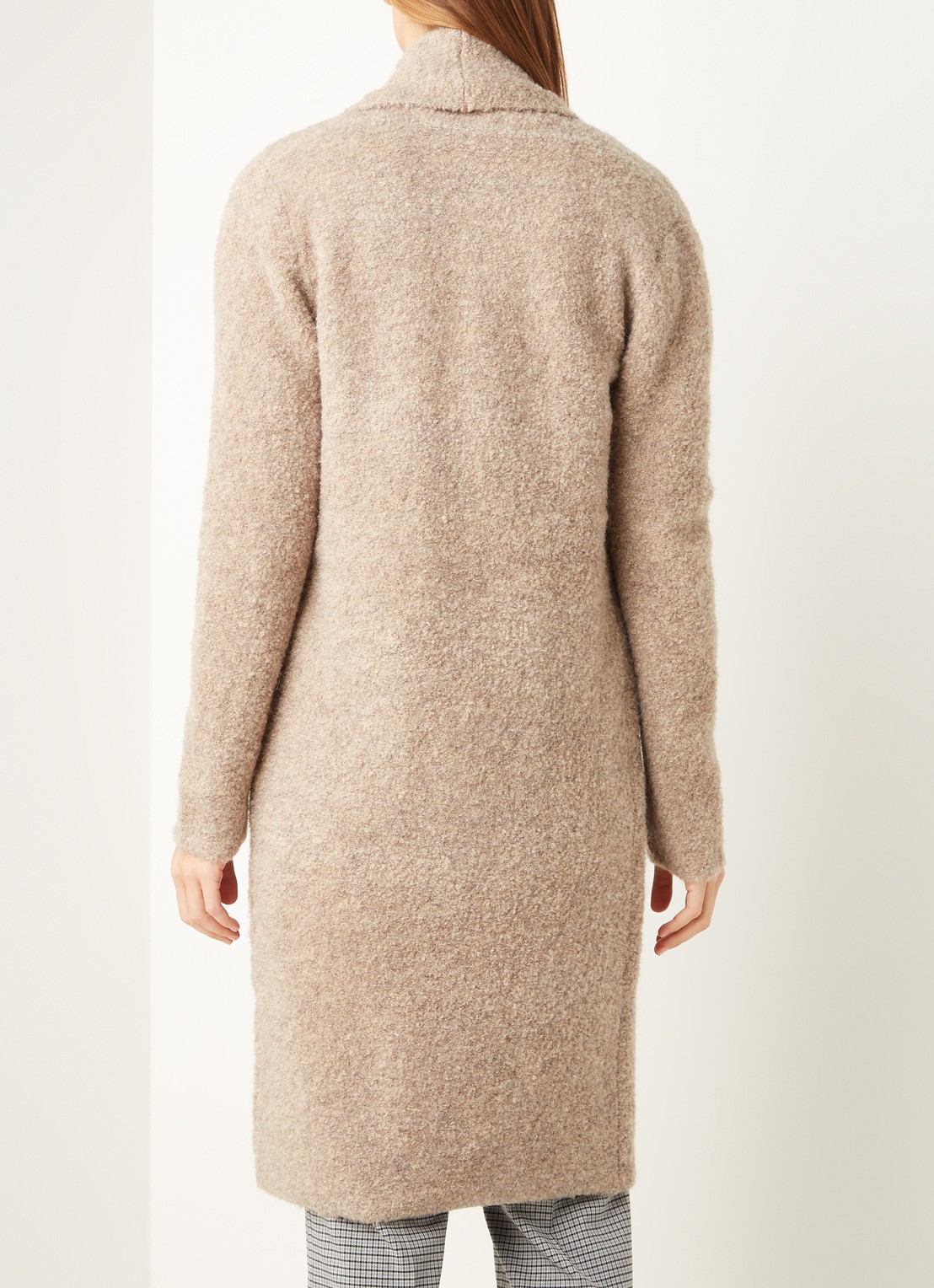 OPUS Dastina openvallend vest van bouclé - achterkant 4 zand
