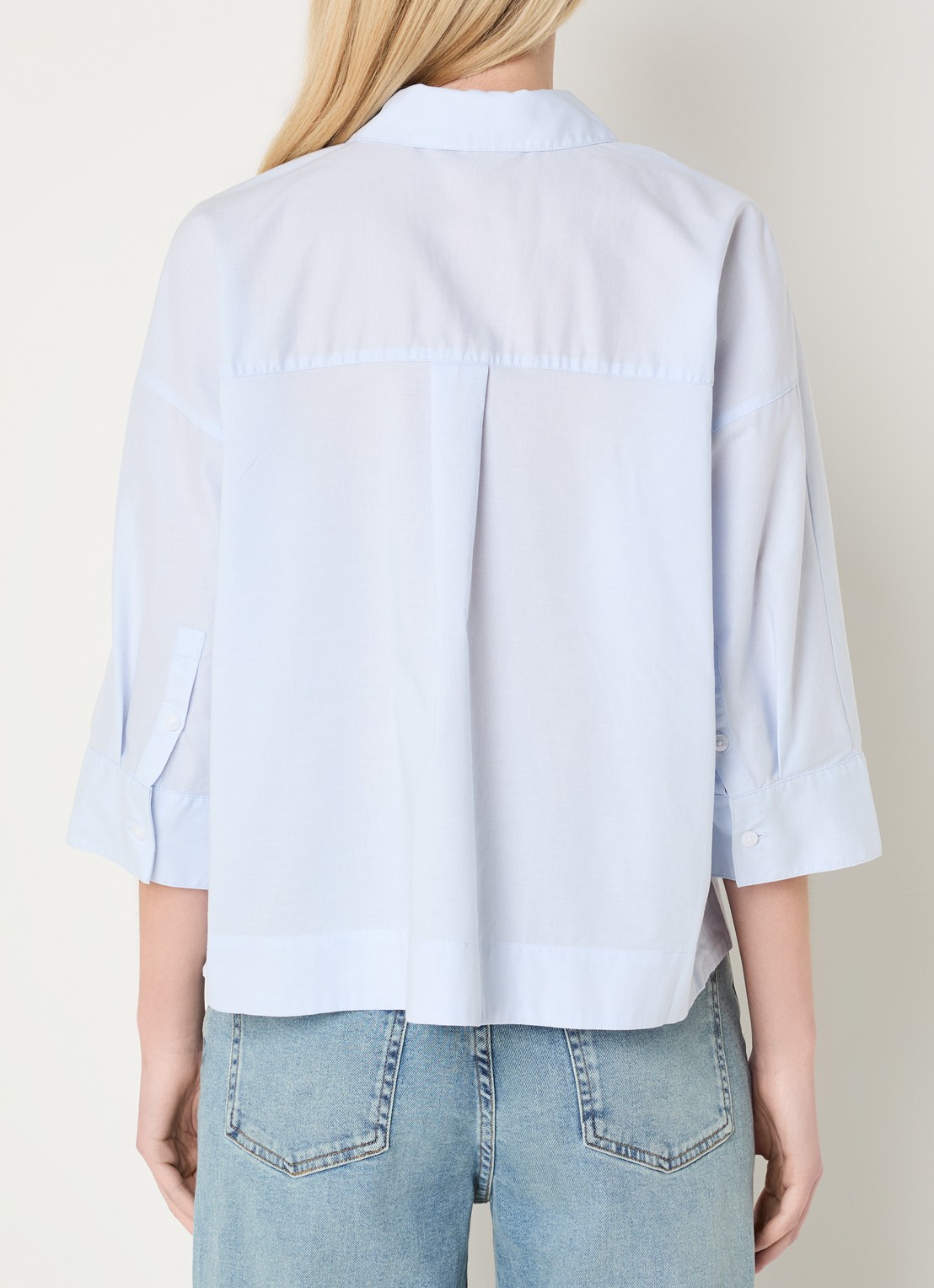 OPUS Fadessa blouse met kraag - achterkant 3 blauwgrijs
