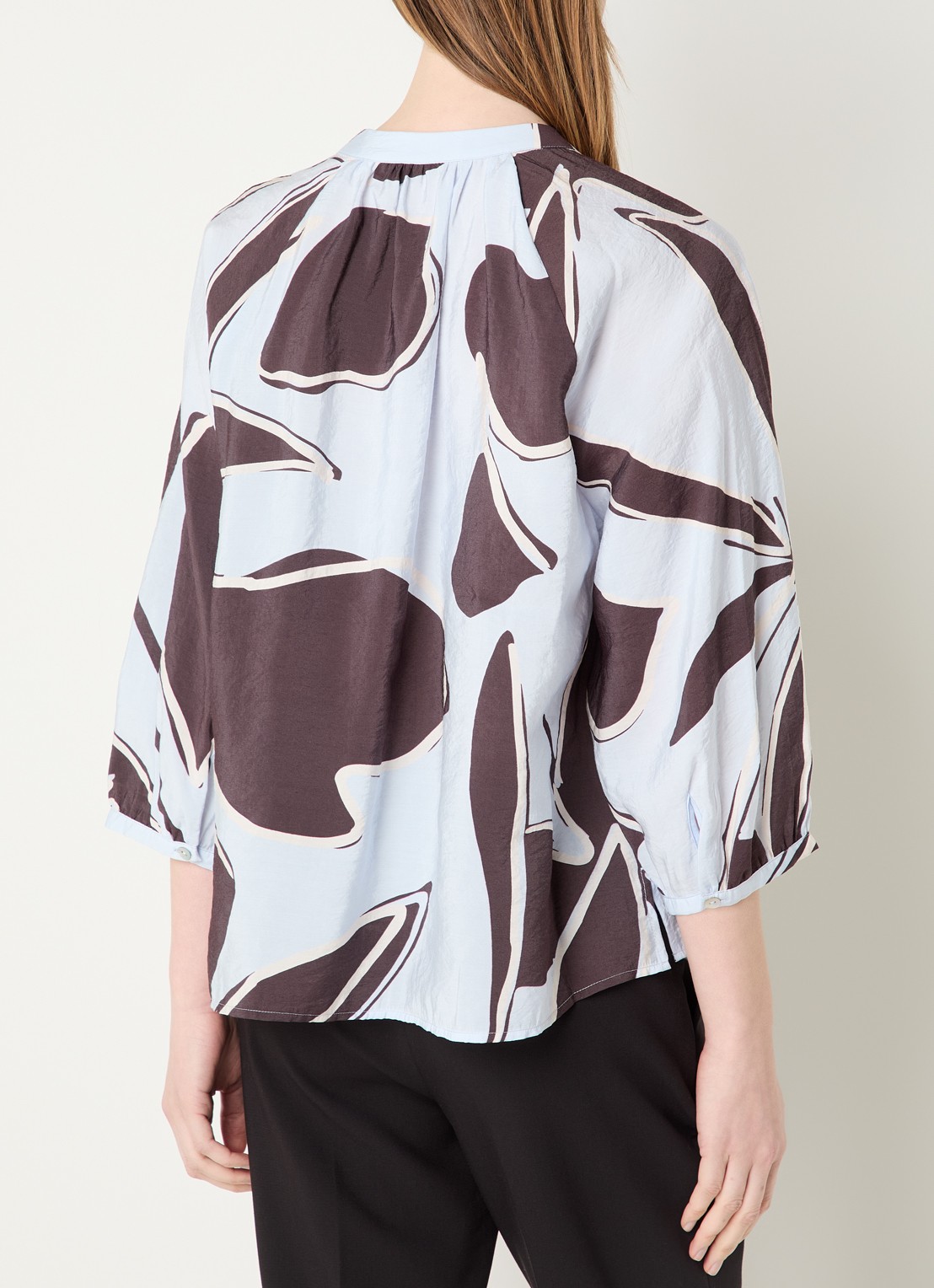 OPUS Faloom blouse met print - achterkant blauw