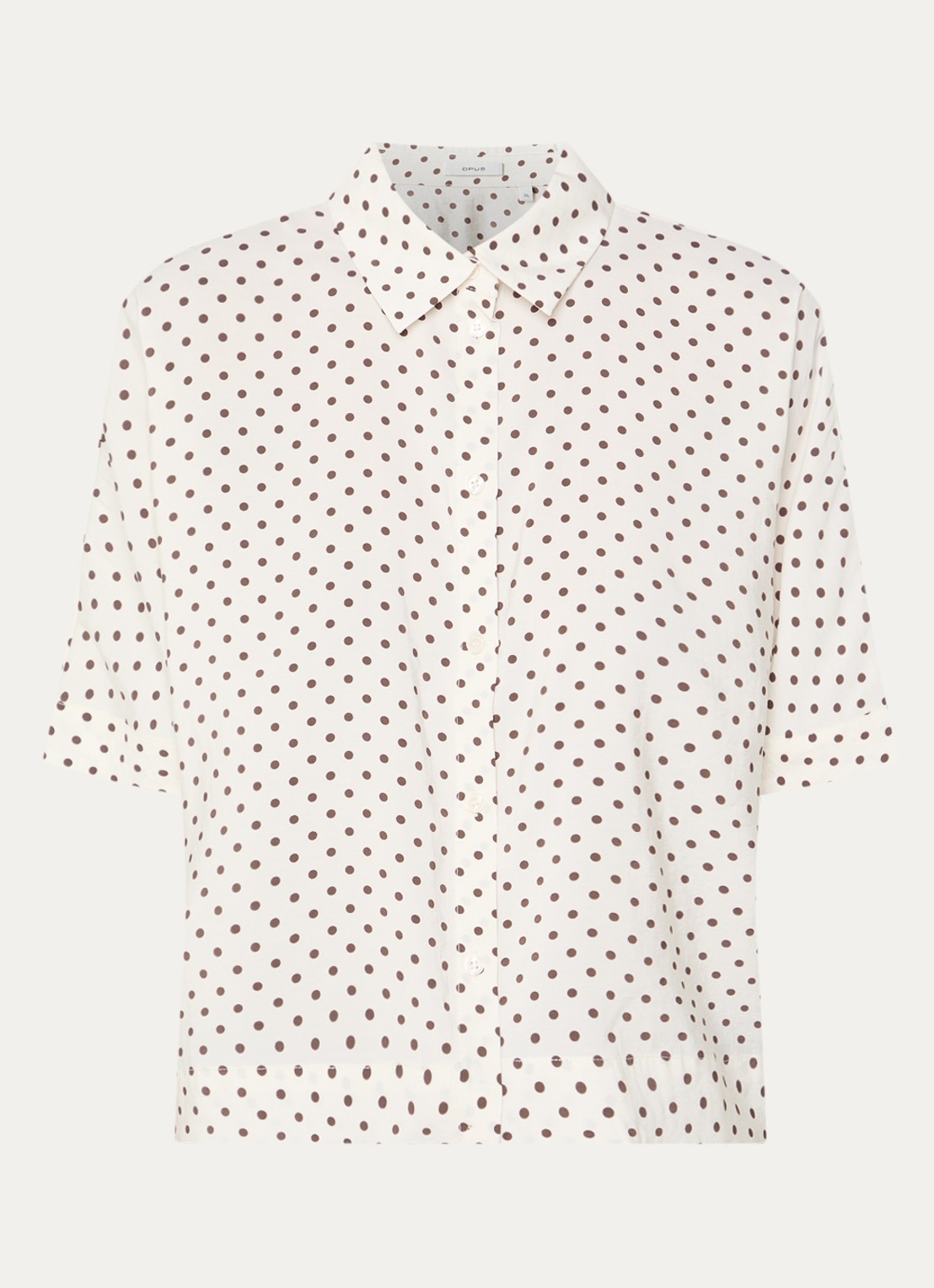 OPUS Farise blouse met stippenprint - voorkant gebroken wit