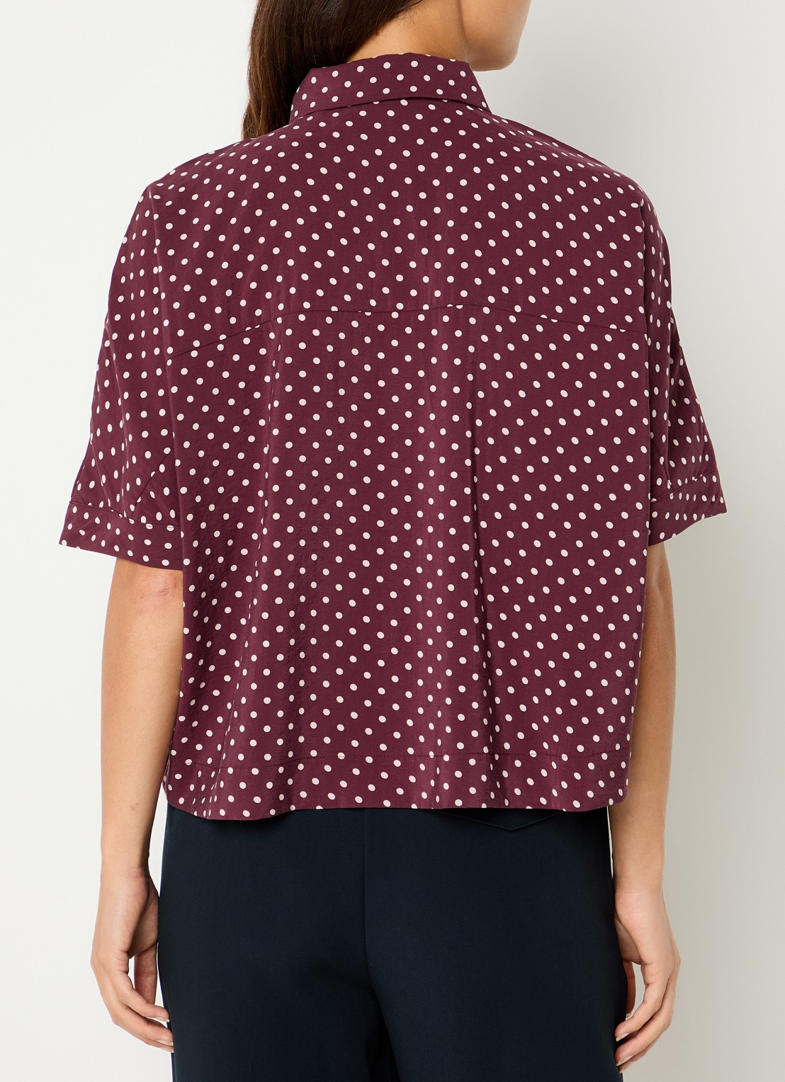OPUS Farise blouse met stippenprint - achterkant 2 kersenrood