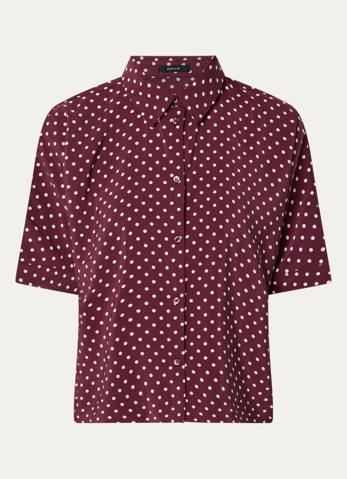 OPUS Farise blouse met stippenprint - voorkant 3 kersenrood