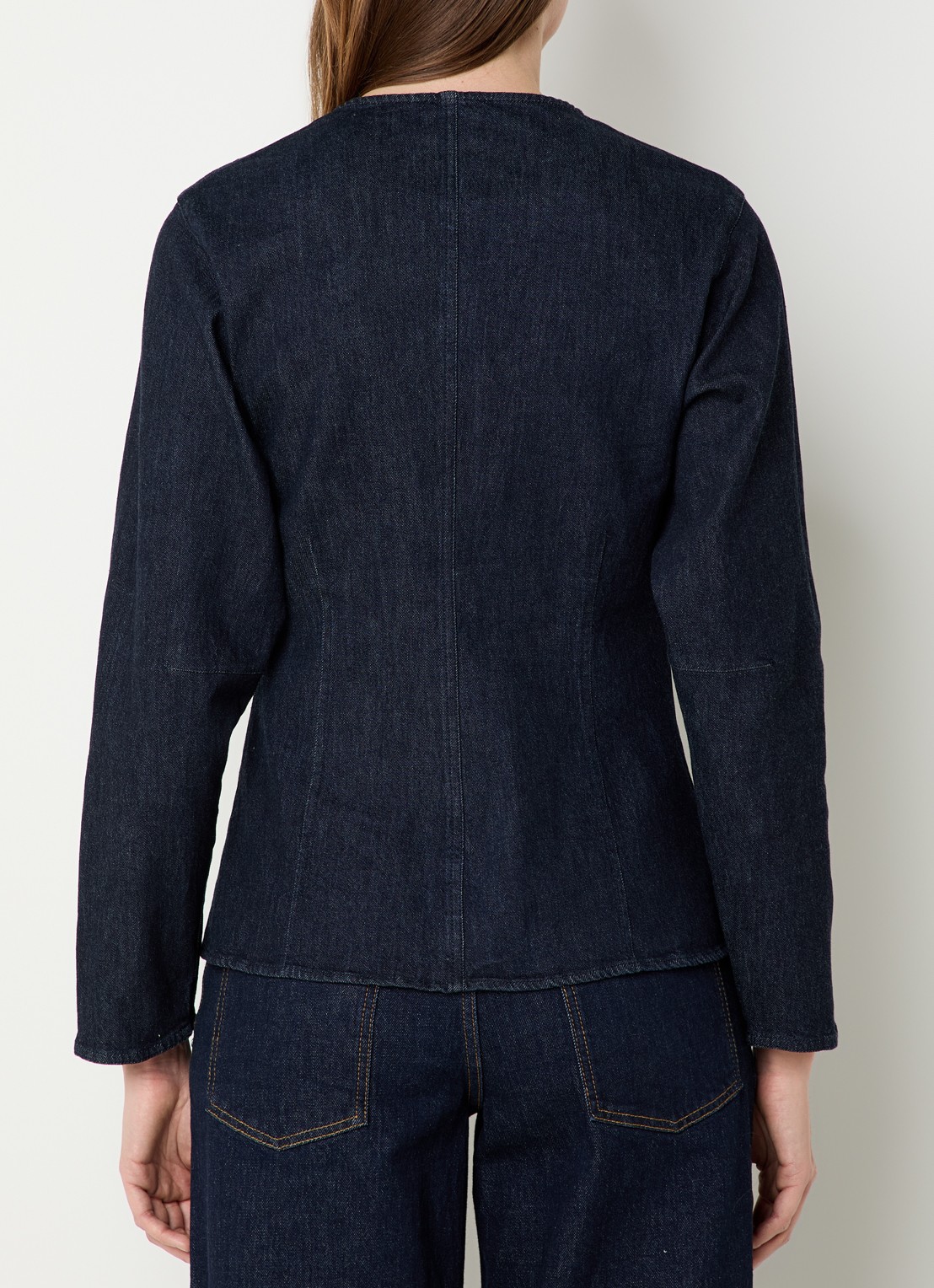 OPUS Fartis blouse van denim - achterkant 3 indigo