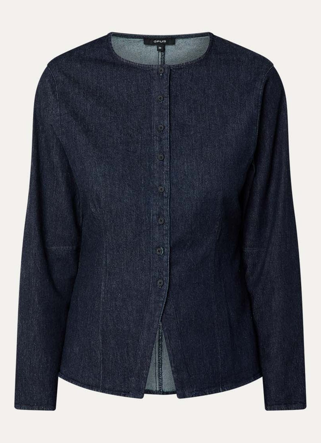 OPUS Fartis blouse van denim - voorkant indigo