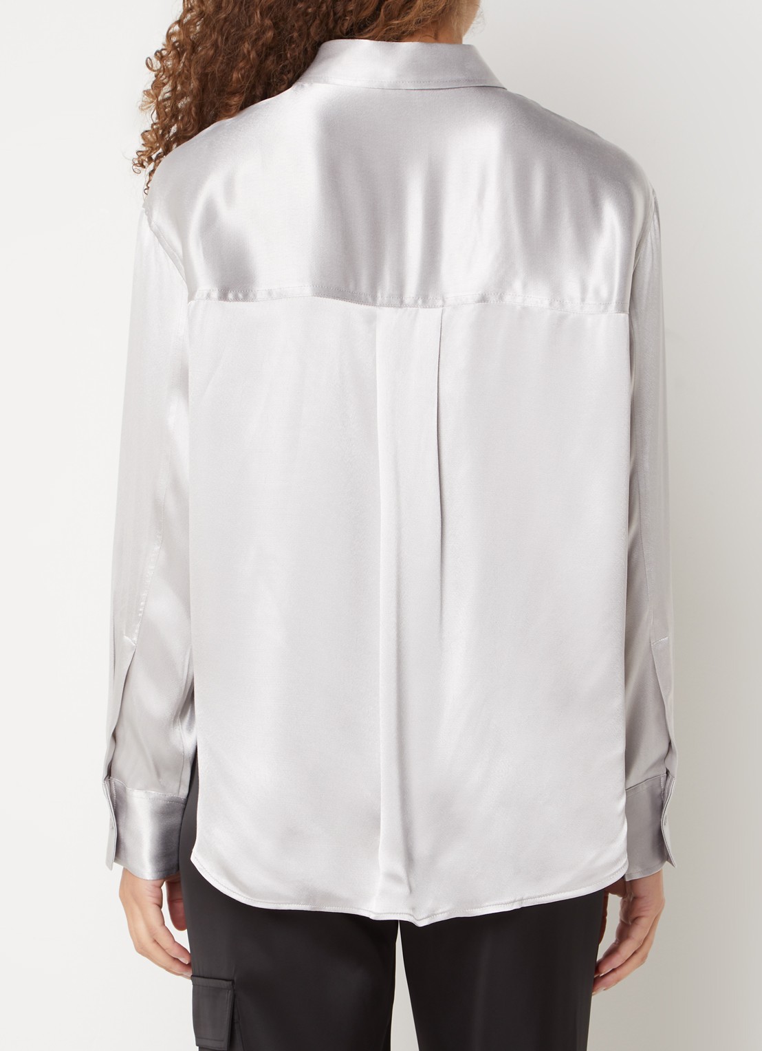 OPUS Feppe blouse van satijn - achterkant 4 grijs