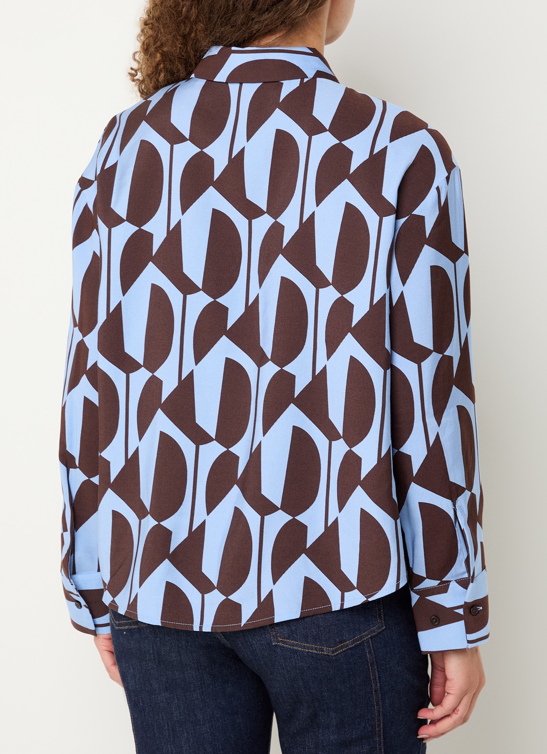 OPUS Fetro blouse met print - achterkant 4 blauw