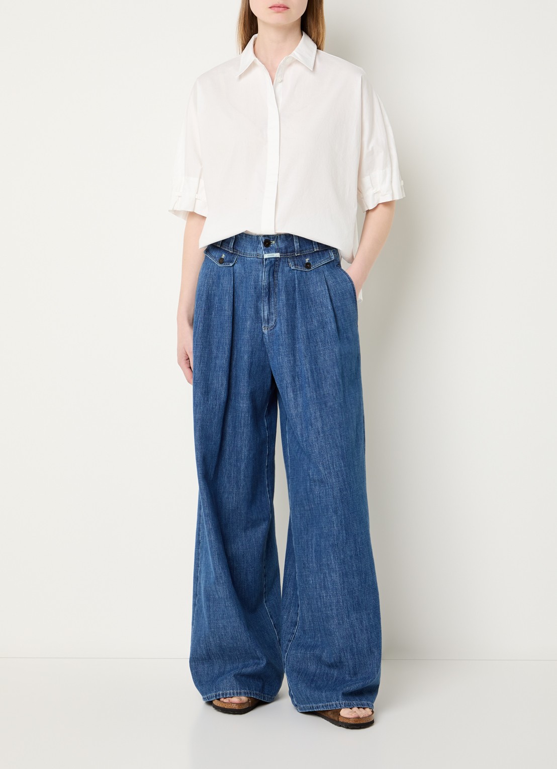 OPUS Finoa blouse met korte mouw - voorkant 3 wit