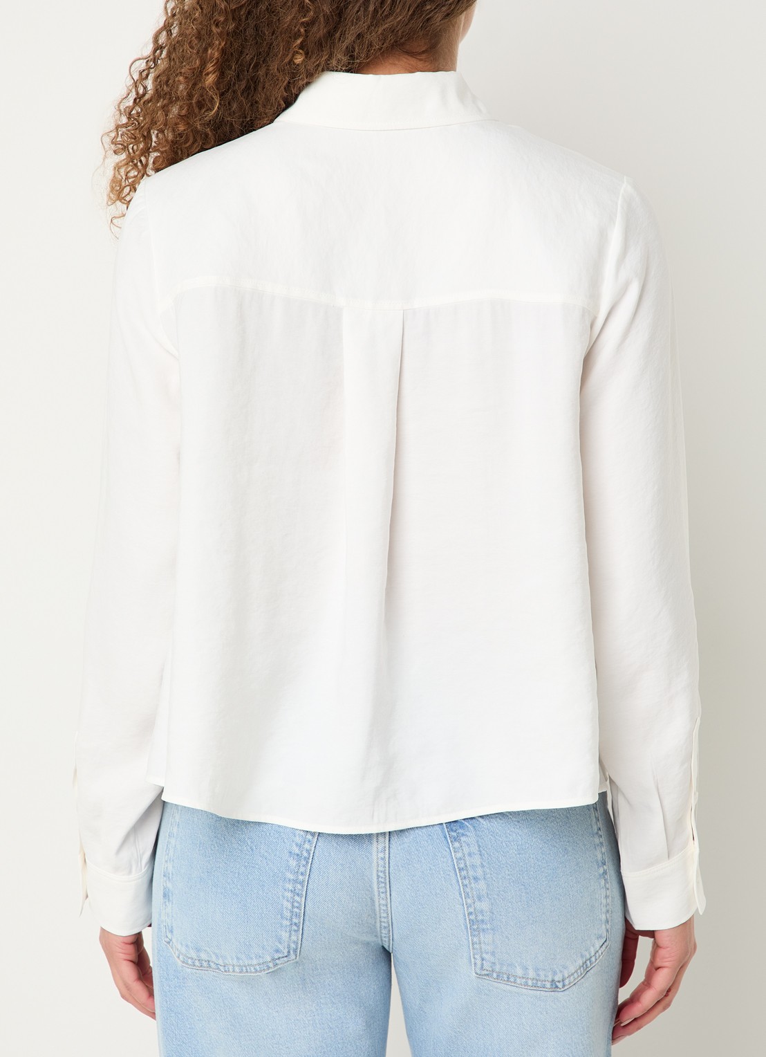 OPUS Flowy cropped blouse  - achterkant gebroken wit
