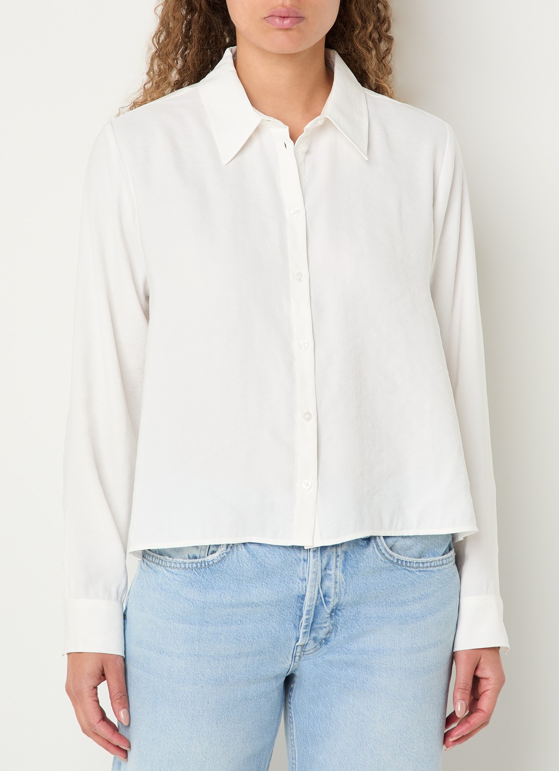 OPUS Flowy cropped blouse  - detail 2 gebroken wit