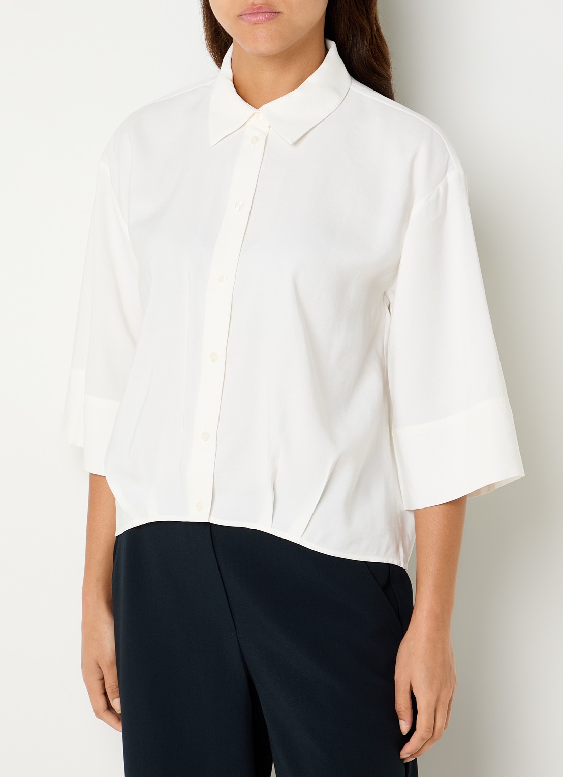 OPUS Fotori blouse met plooidetail - detail 4 wit