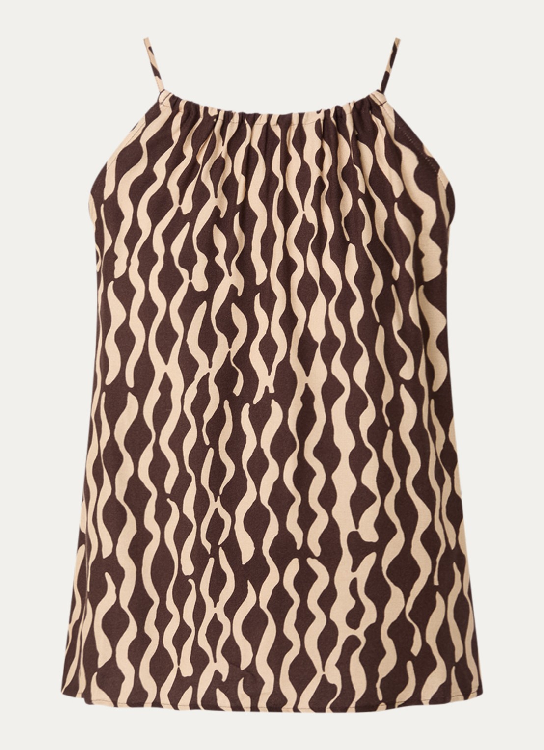 OPUS Foyage Motion haltertop met print - voorkant 2 bruin