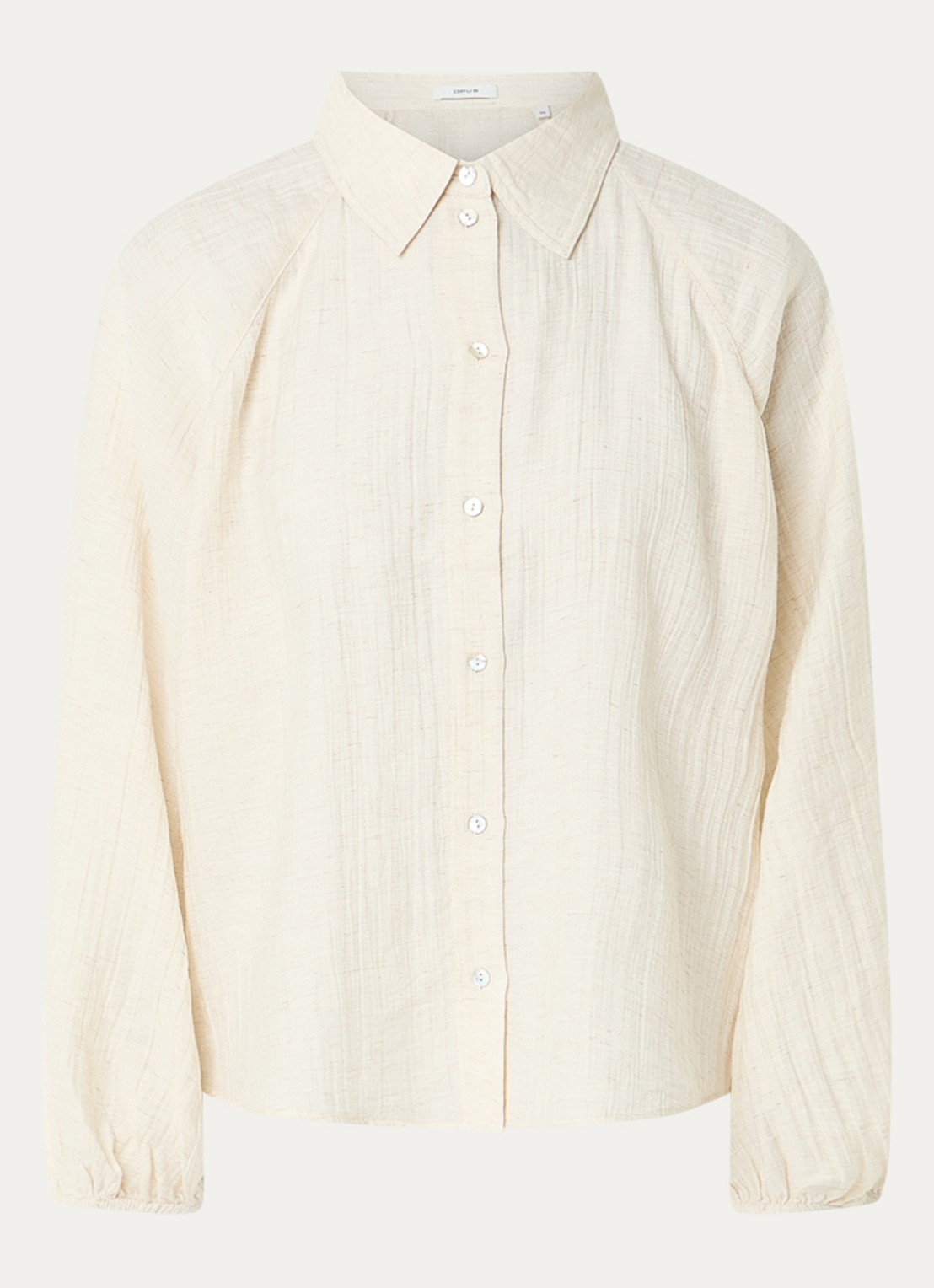 OPUS Framatica blouse in linnenblend - voorkant 3 creme