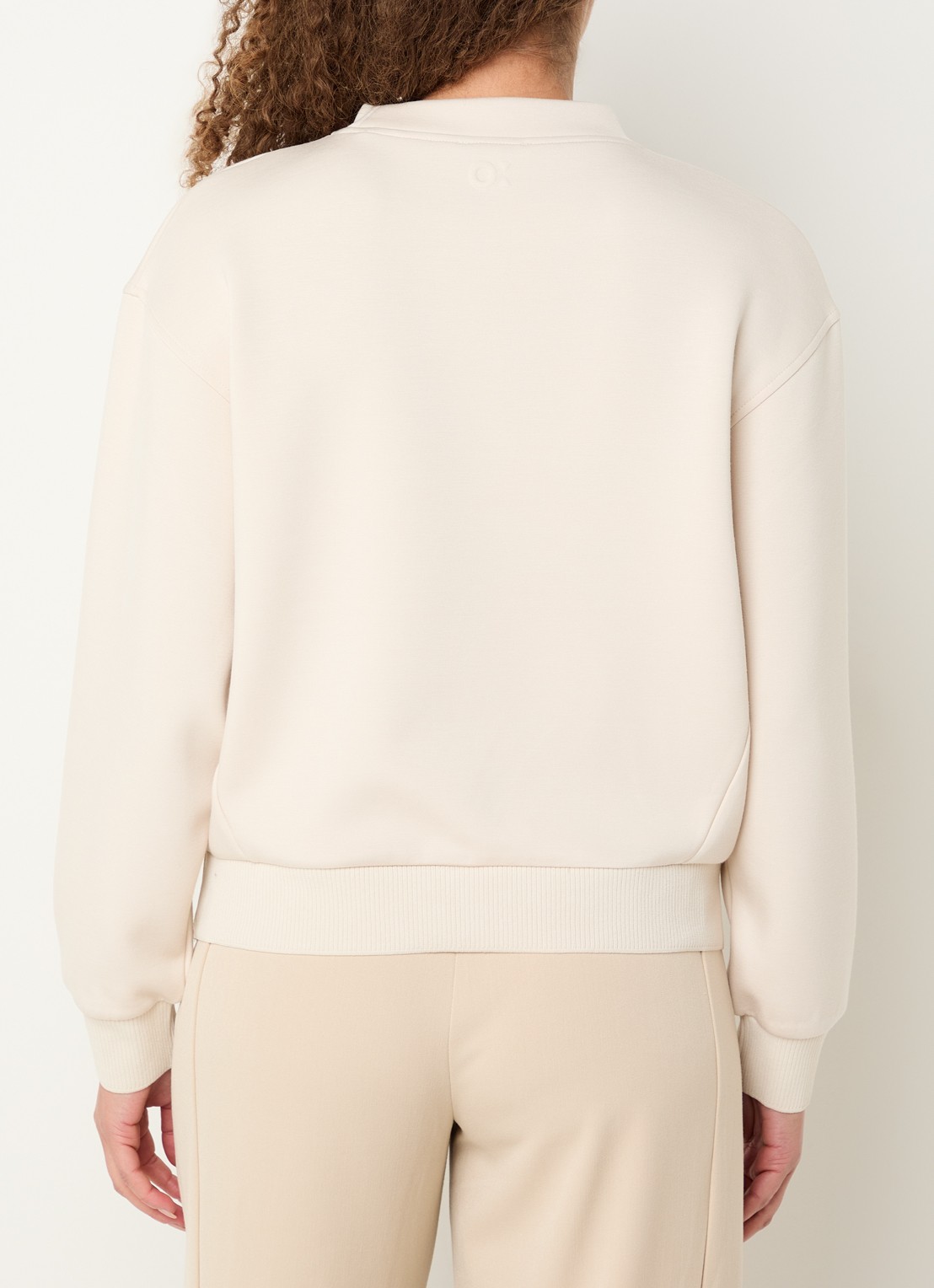 OPUS Gaikito sweater met ronde hals - achterkant 4 naturel