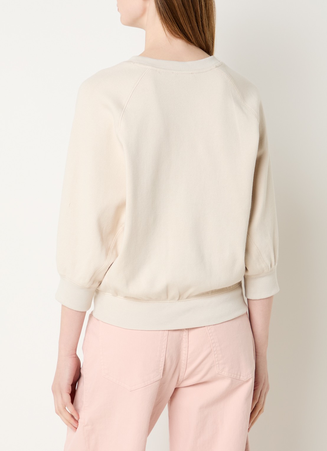 OPUS Garki sweater met ronde hals - achterkant 4 naturel