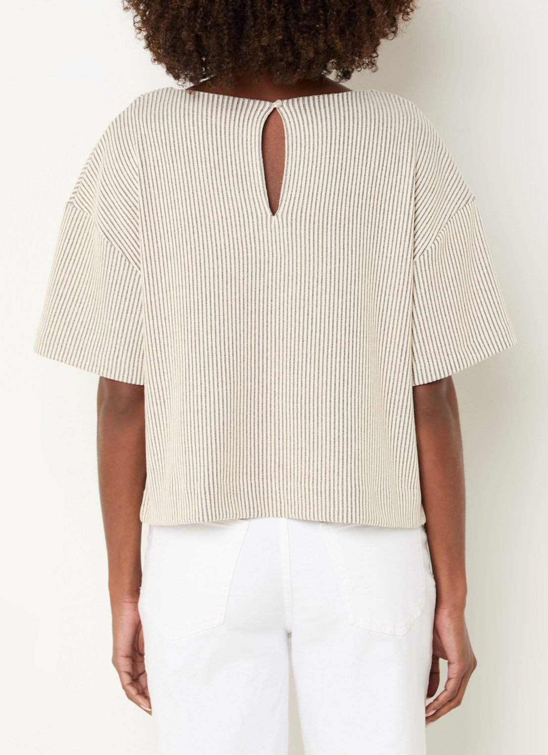 OPUS Gauster top met ribstructuur - achterkant 4 beige