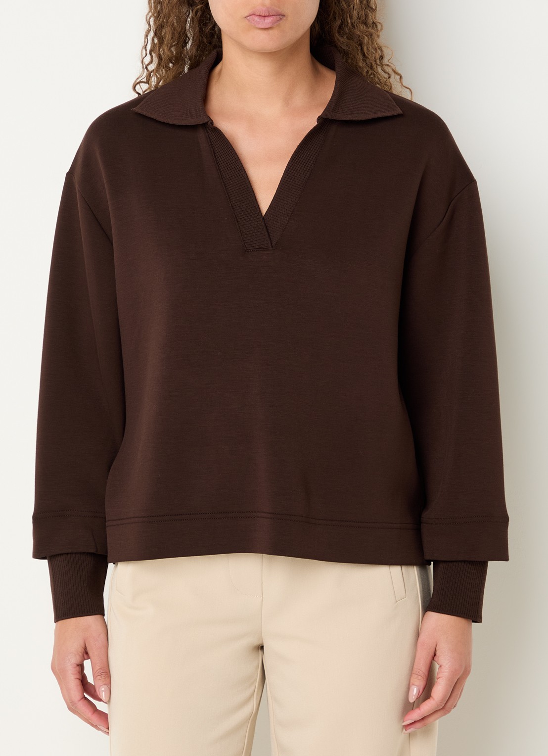 OPUS Ghya sweater met V-hals - detail 4 bruin