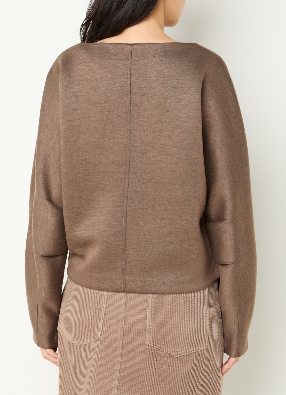 OPUS Gilan sweater met gemêleerd dessin - achterkant lichtbruin