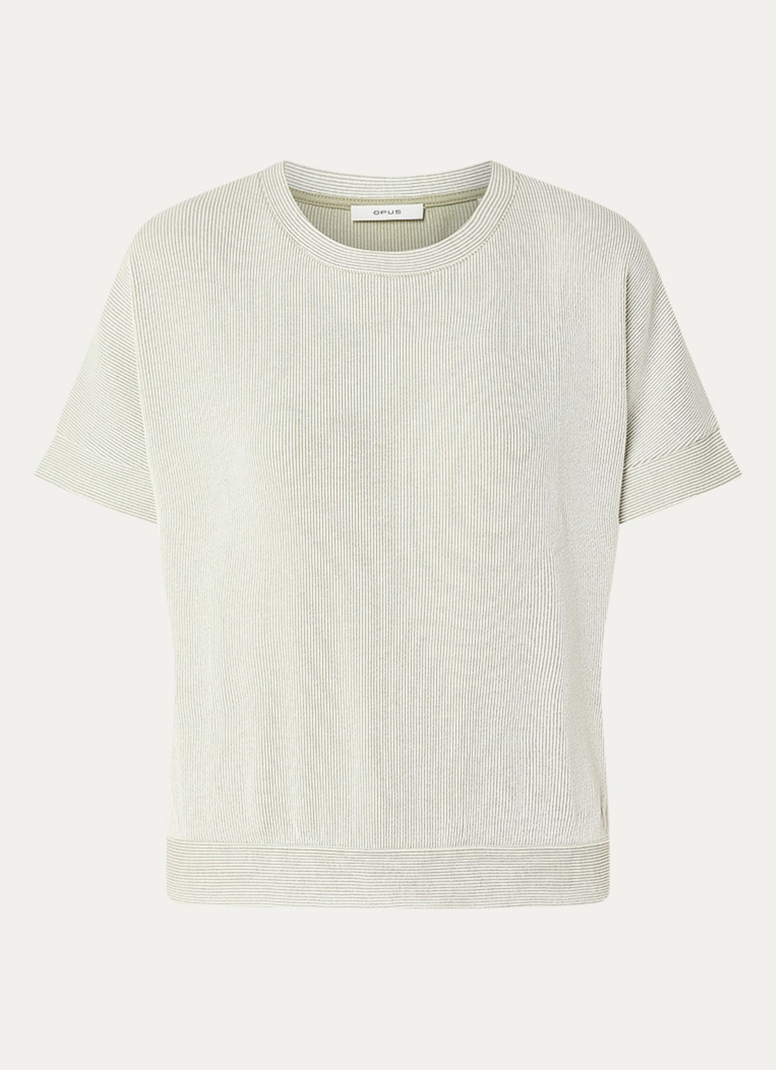 OPUS Gimos top met streepprint - voorkant 2 groen